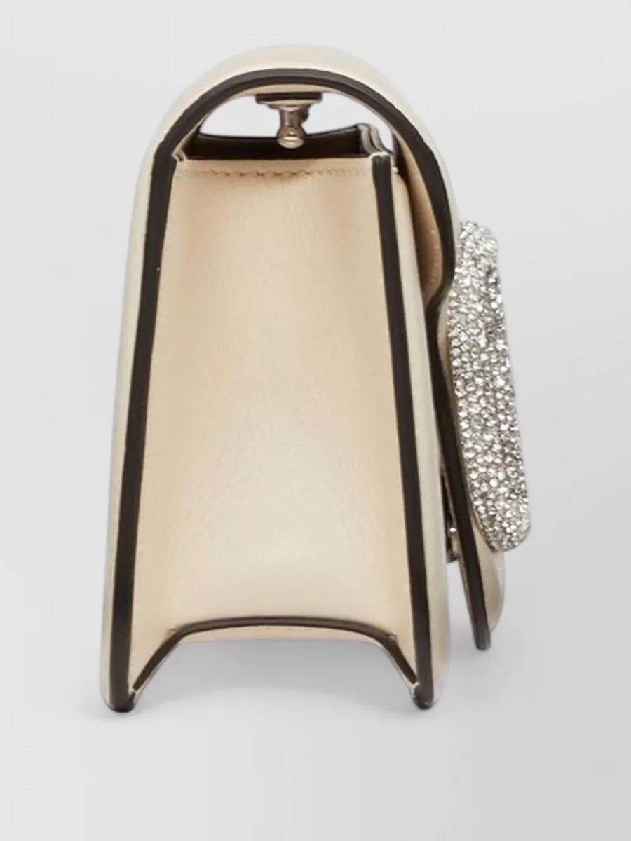 Valentino Garavani Locò Small Leather Crystal-Embellished Shoulder Bag