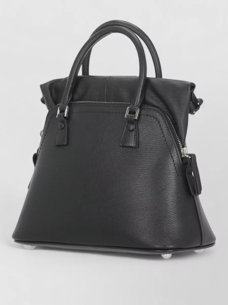 Maison Margiela 5Ac Shearling-Trim Leather Tote Bag