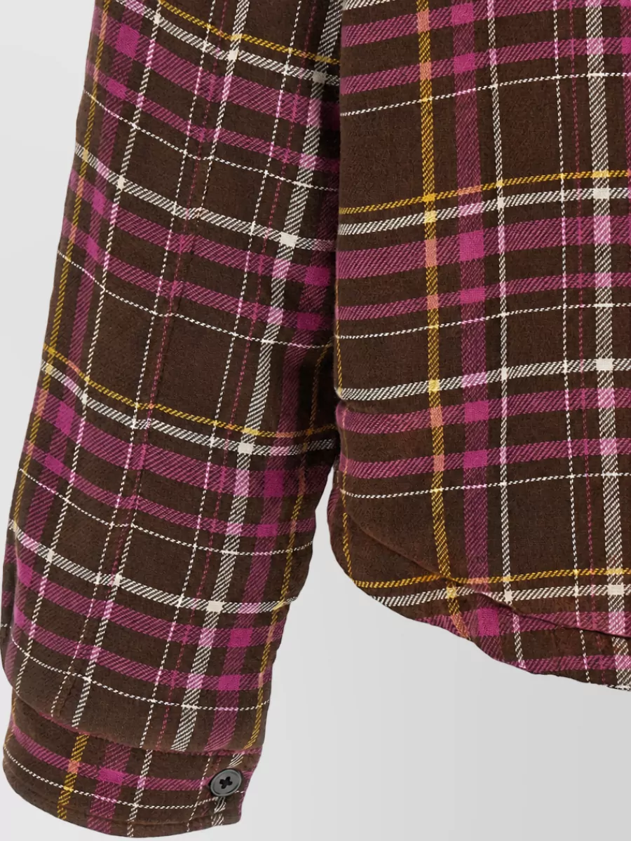 R13 Cropped Padded Checked Overshirt