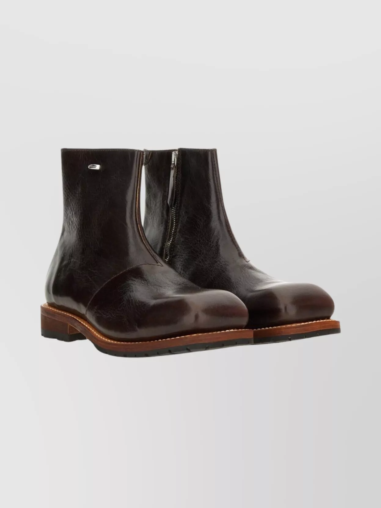 Our Legacy Round Toe Ankle Boots With Stacked Heel