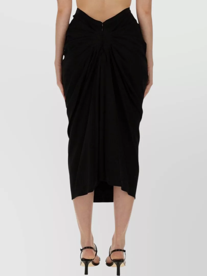 Dries Van Noten High-Waisted Midi Skirt Ruching Detail