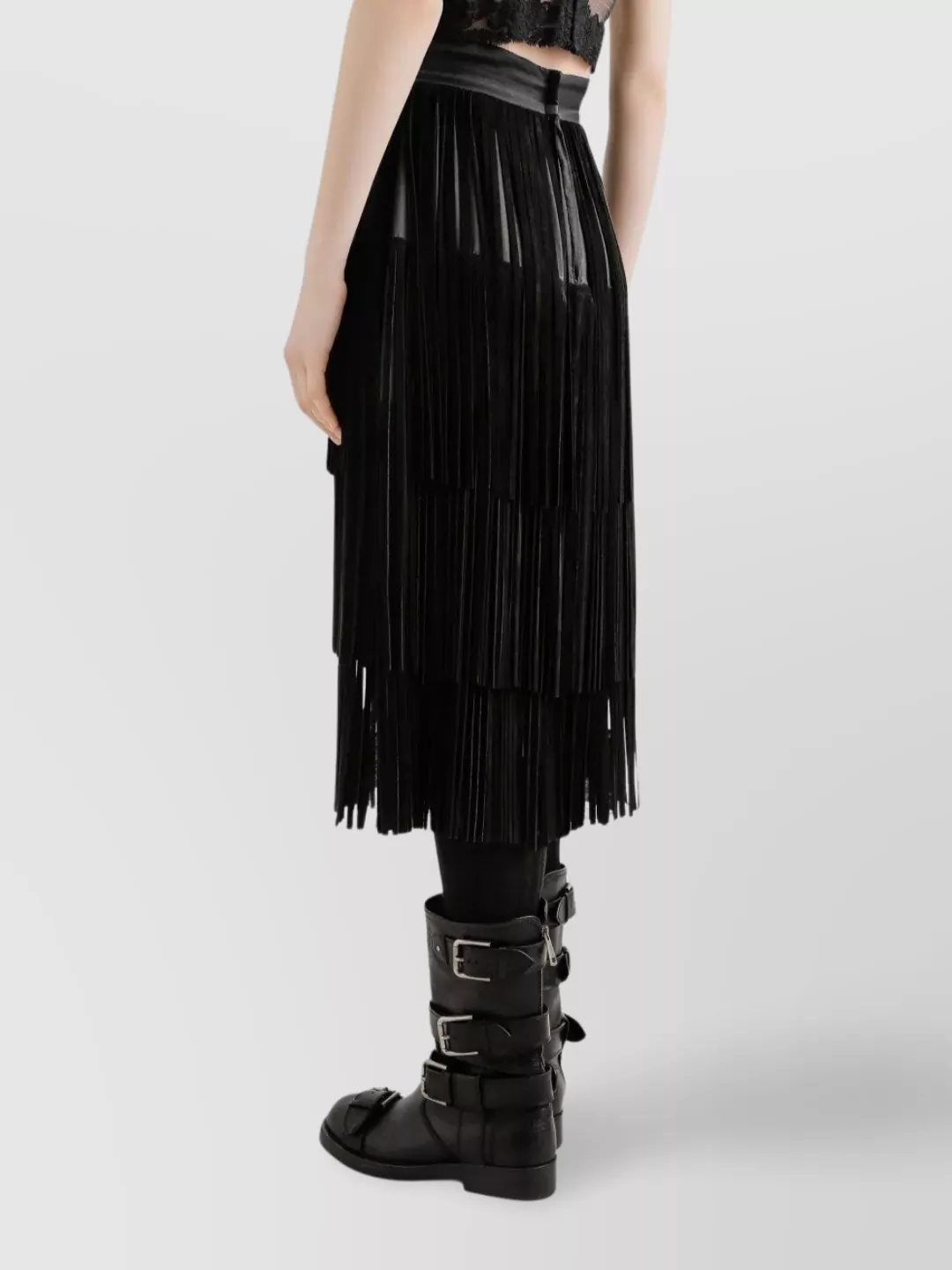 Dolce&Gabbana High Waist Layered Midi Skirt