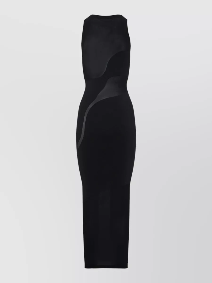 Wolford Contour Dress Featuring Sheer Panel Design In Black