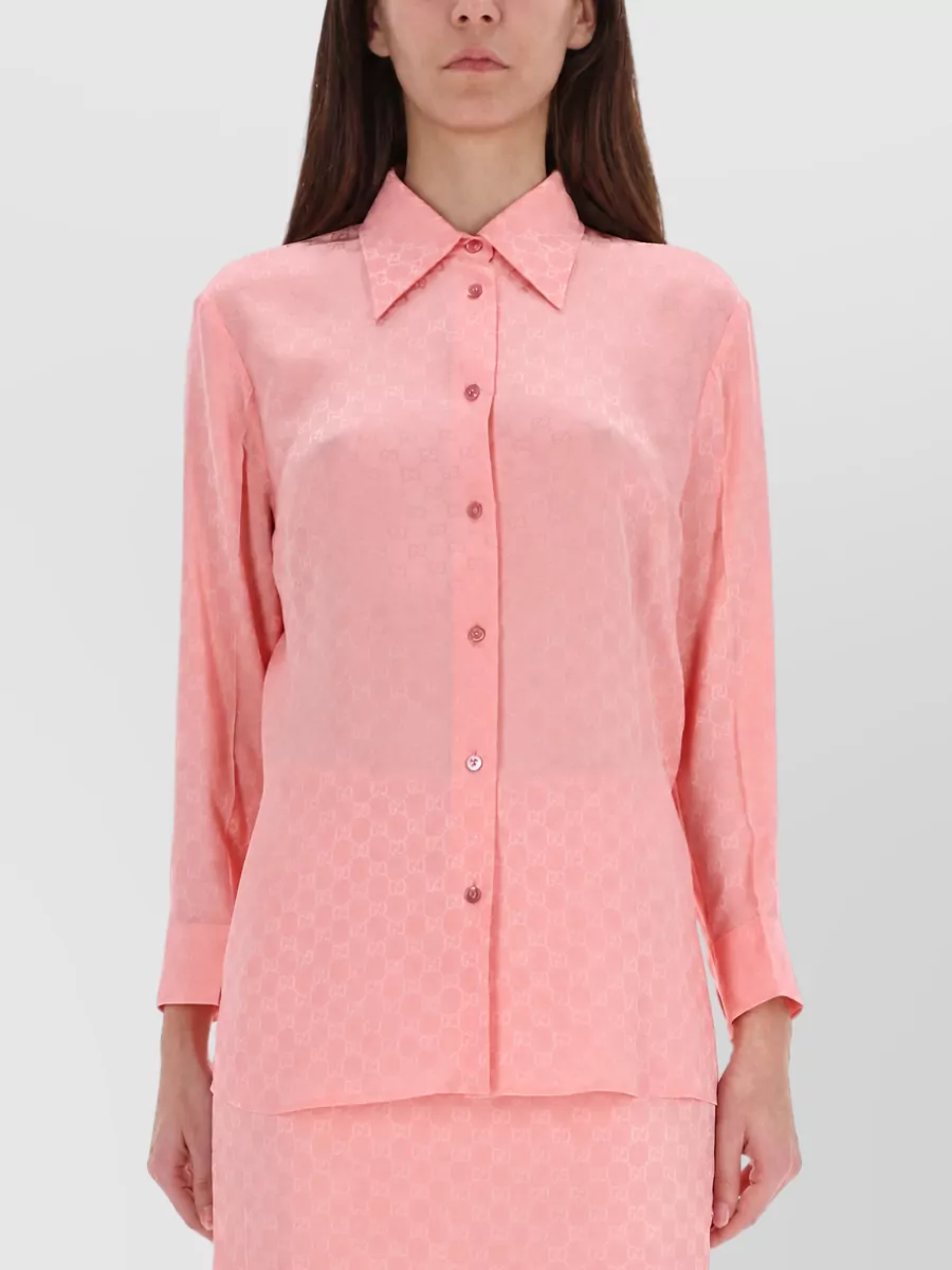 Gucci Silk Shirt Dress Tailored Fit Belted Waist