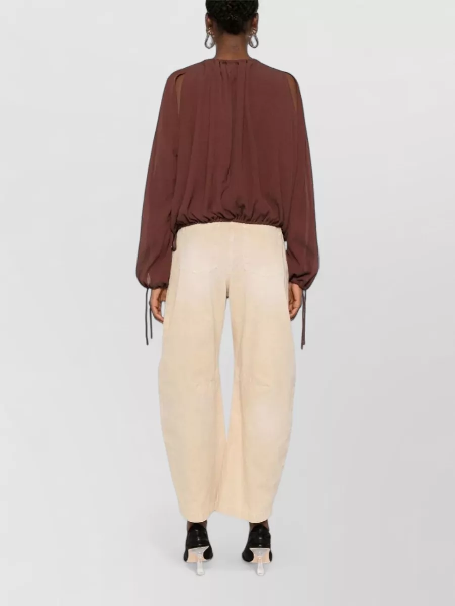 Loewe Paula's Ibiza Silk Blend Drawstring Long-Sleeve Blouse