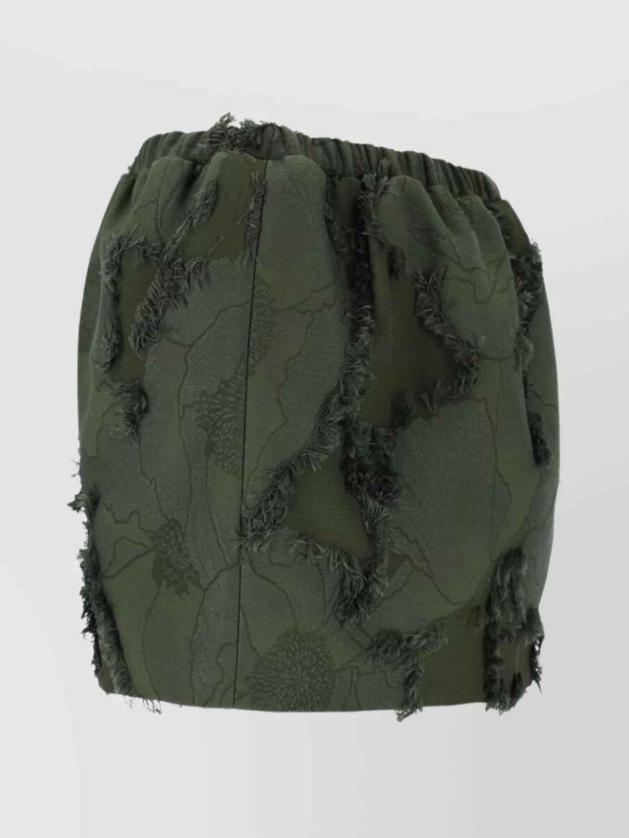 Gucci Mini Forest Green Skirt In Floral Jacquard In Green