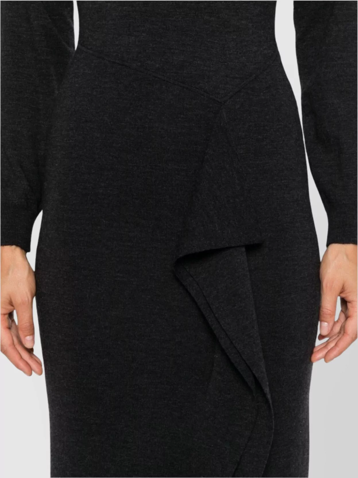 Parosh Knit Midi Dress Featuring Asymmetric Detail