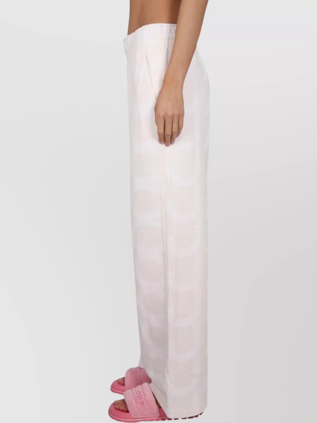 Marc Jacobs Monogram Wide Leg Pants With Elastic Waistband