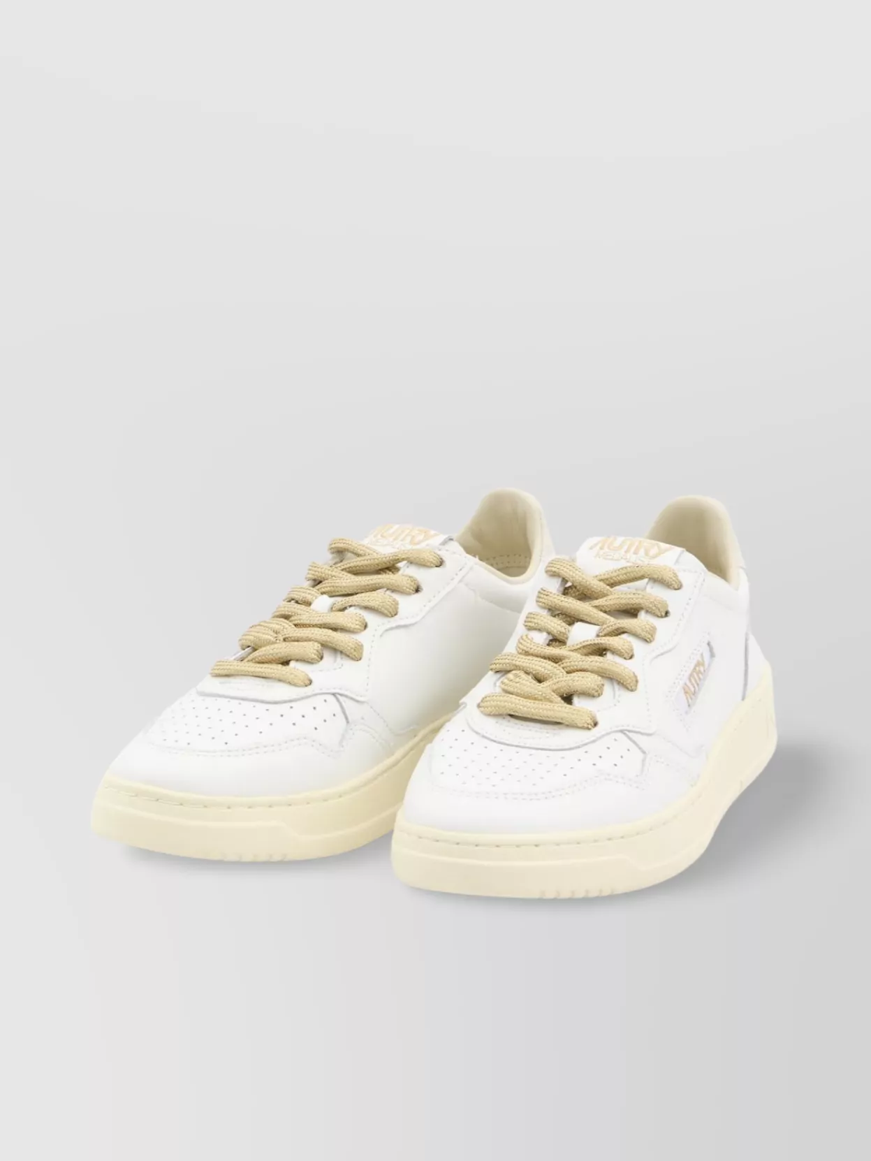 Autry Low-top Sneakers With Suede Accents And Golden Details