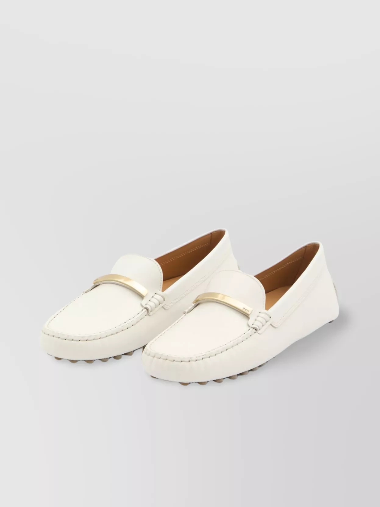 Tod's Metal Bar Detail Leather Loafers