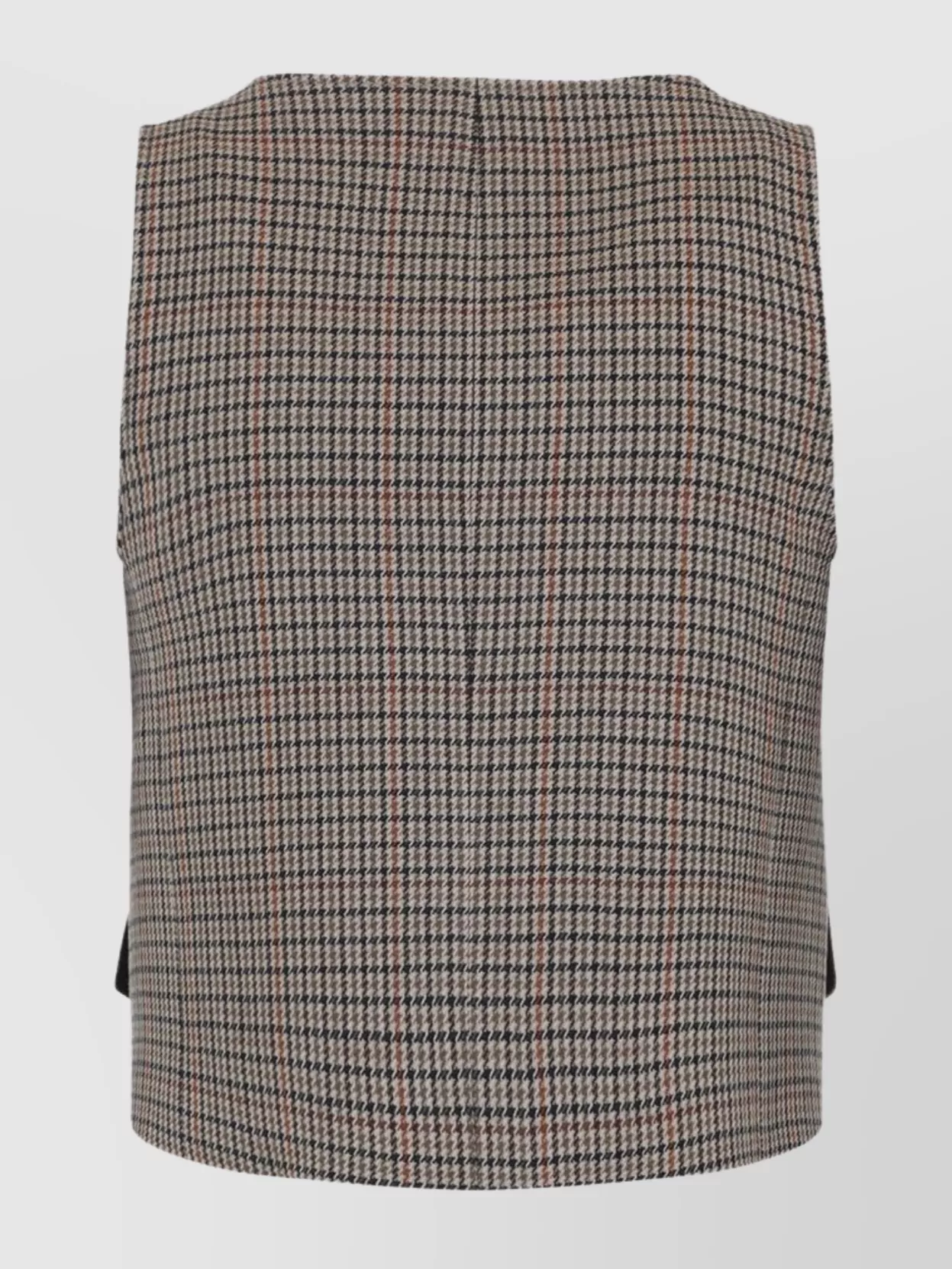 Celine Checked Wool Double-Breasted Sleeveless Jacket