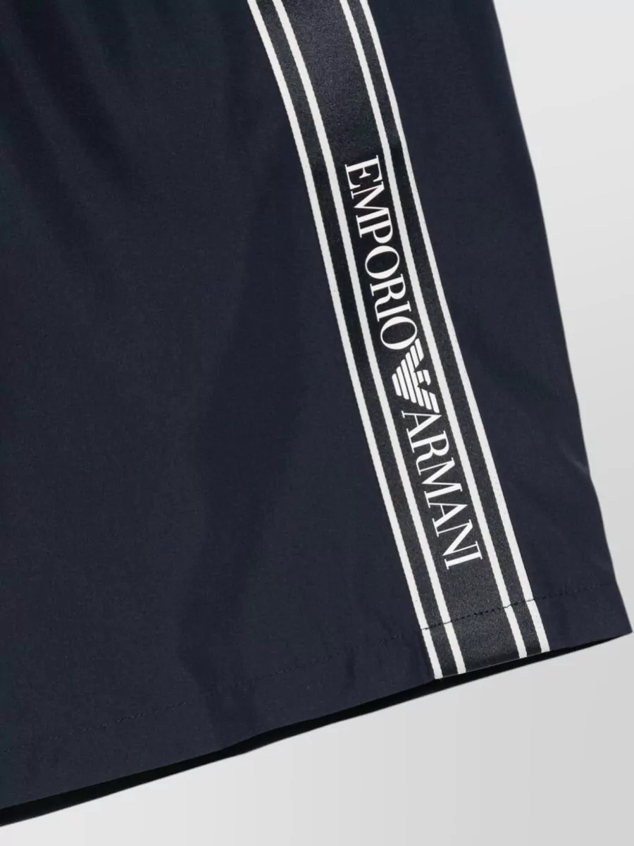 Emporio Armani Logo-Embroidered Swim Shorts