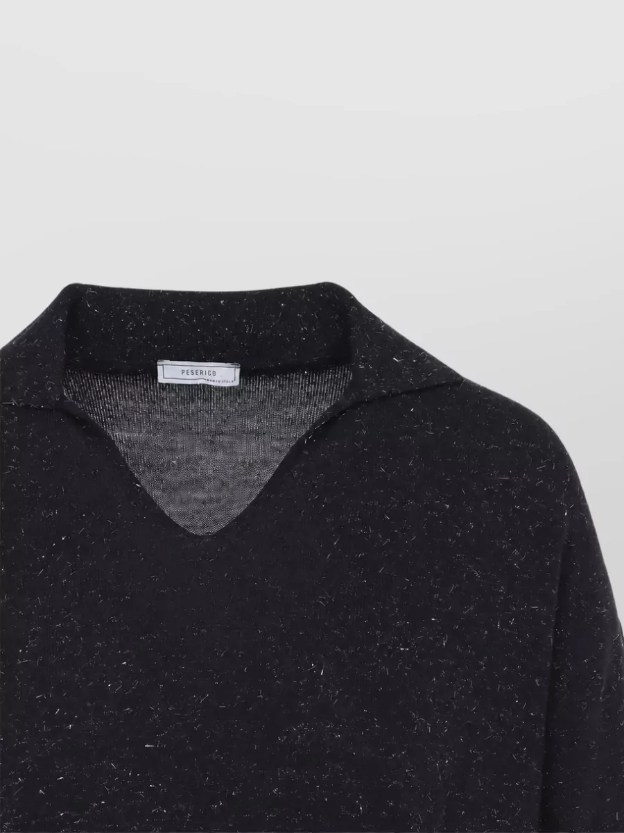 Peserico Fine-Knit Lurex Polo Jumper