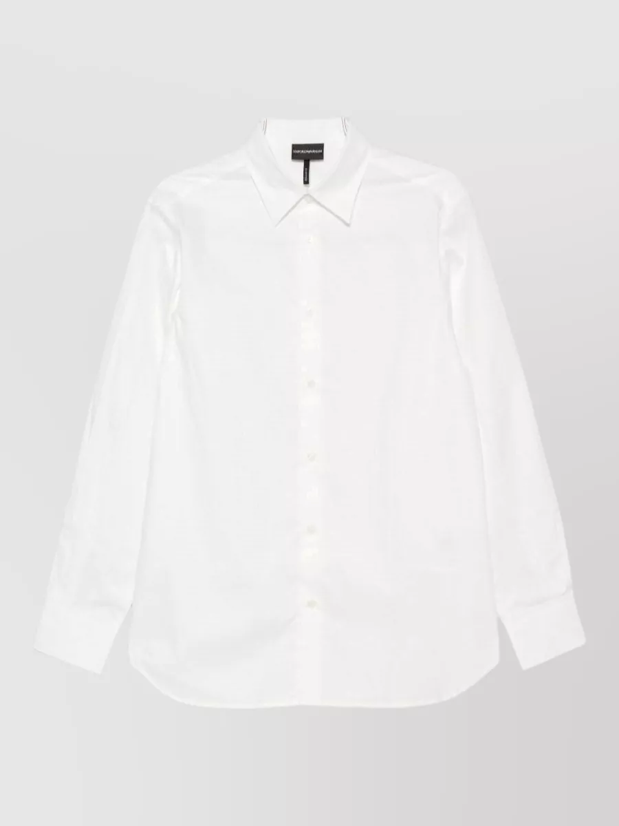 Emporio Armani logo cotton long-sleeve polo shirt
