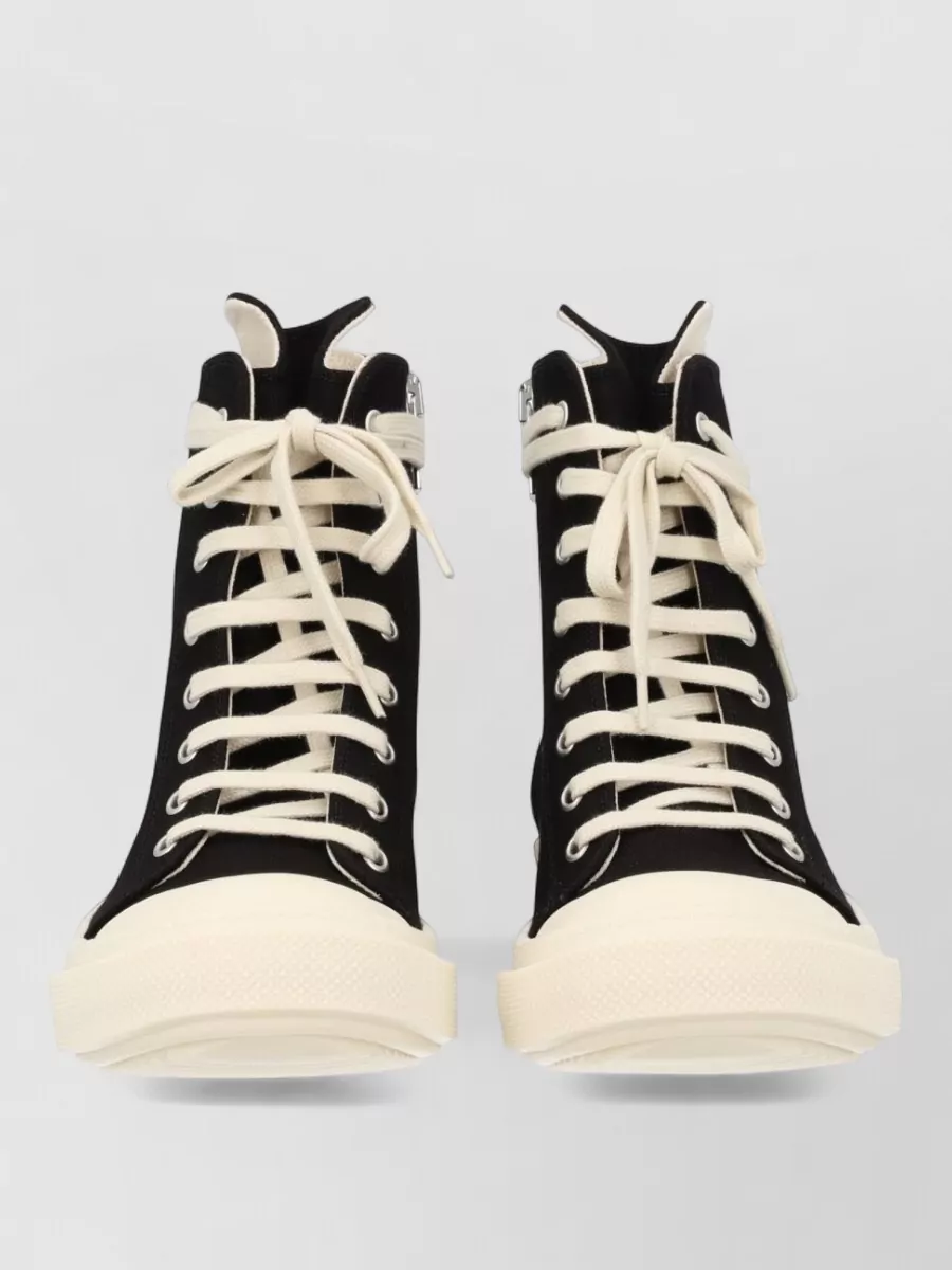 Rick Owens Drkshdw Lace Up High Top Shoes Contrast Sole In Black