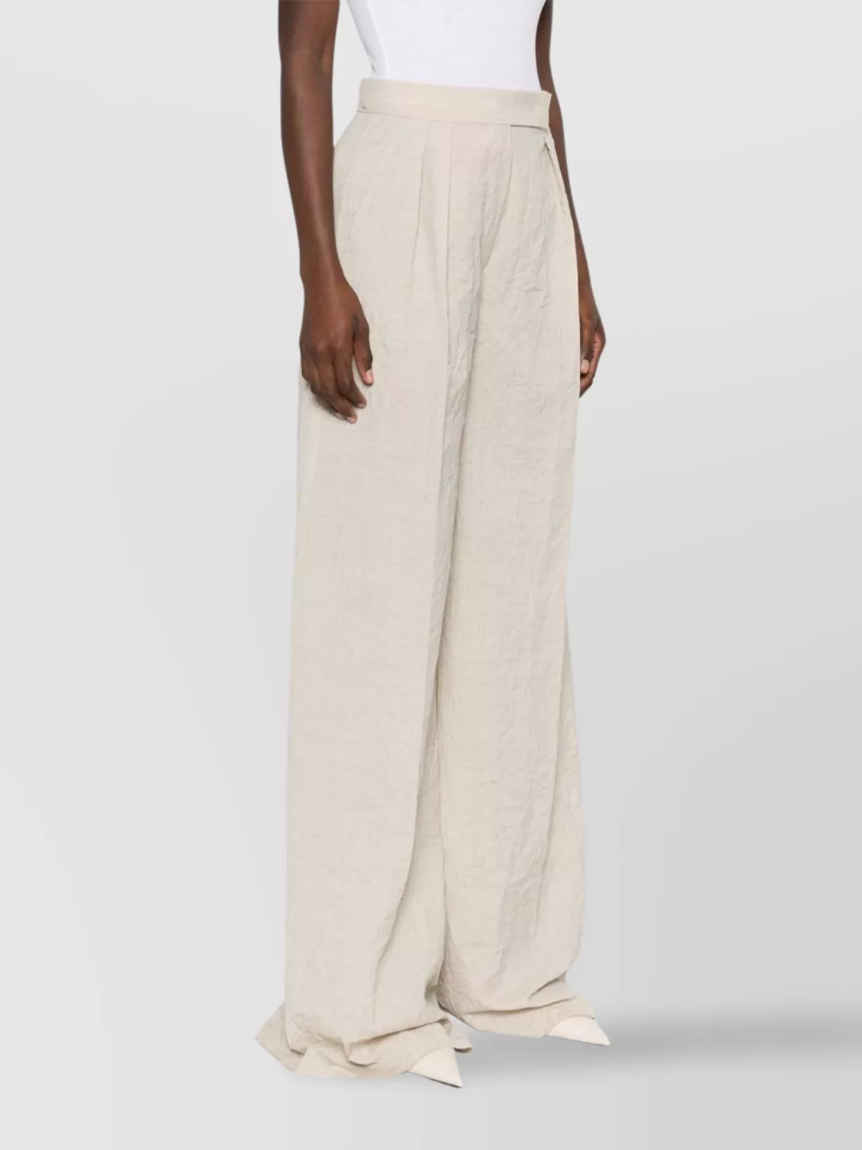 Max Mara Straight Trousers High Waist Wide-Leg Design