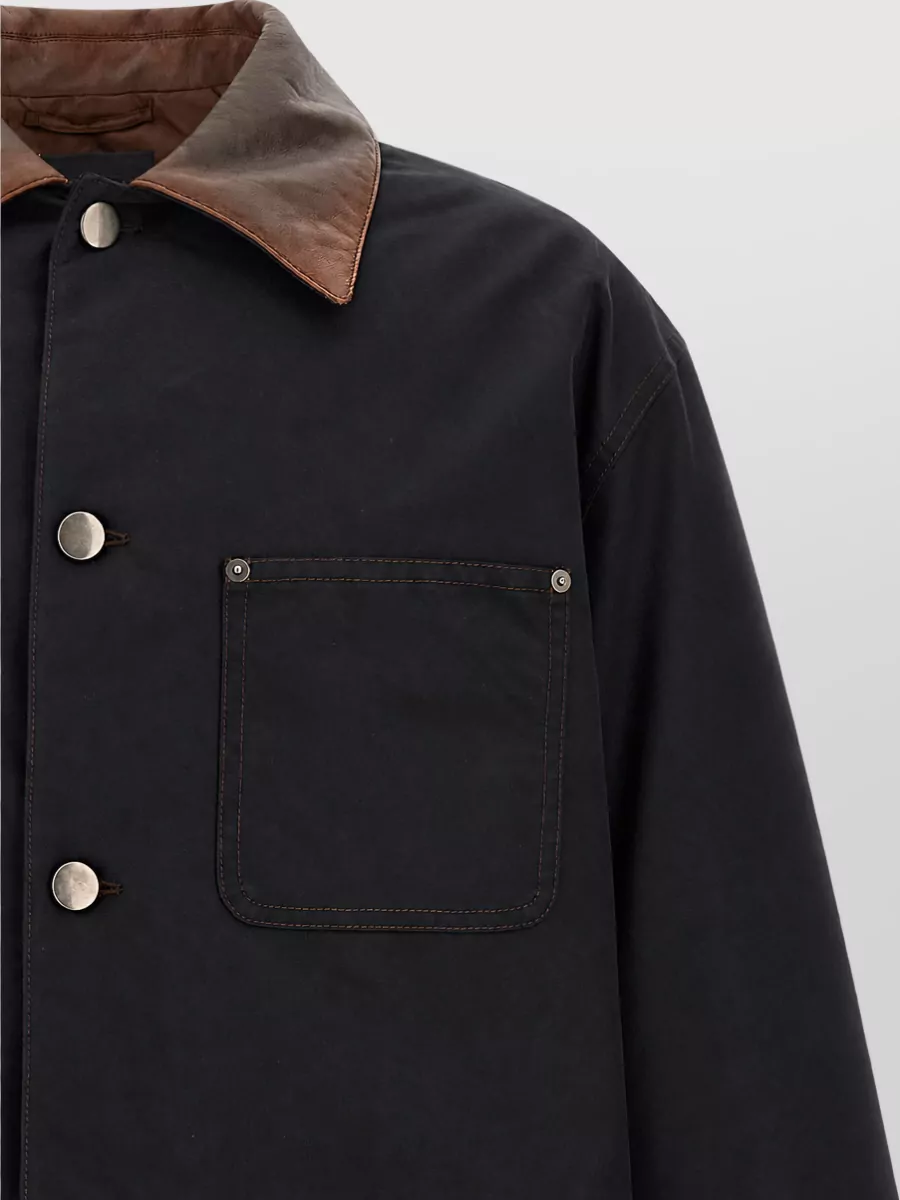 Prada Down Padded Canvas Single Breasted Coat