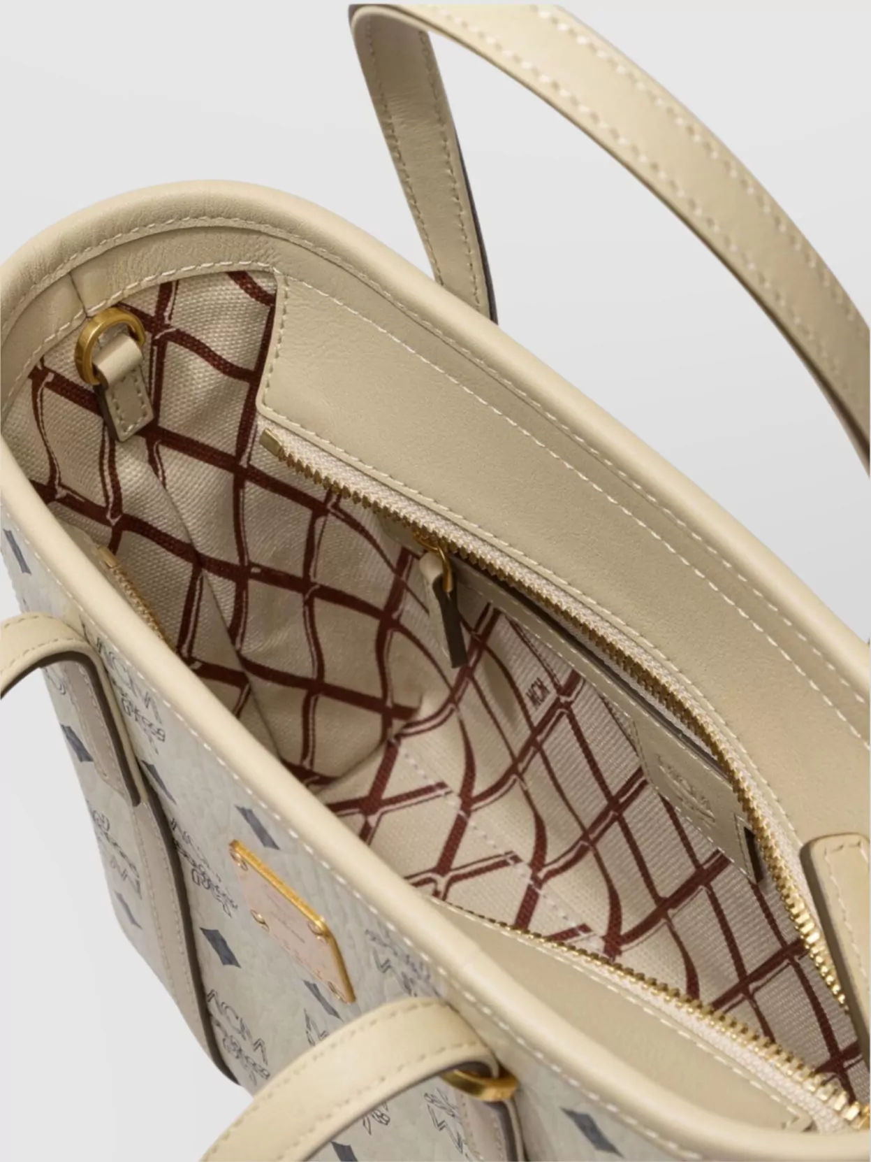 MCM TOTE BAGS WITH DETACHABLE STRAP AND TOP HANDLES
