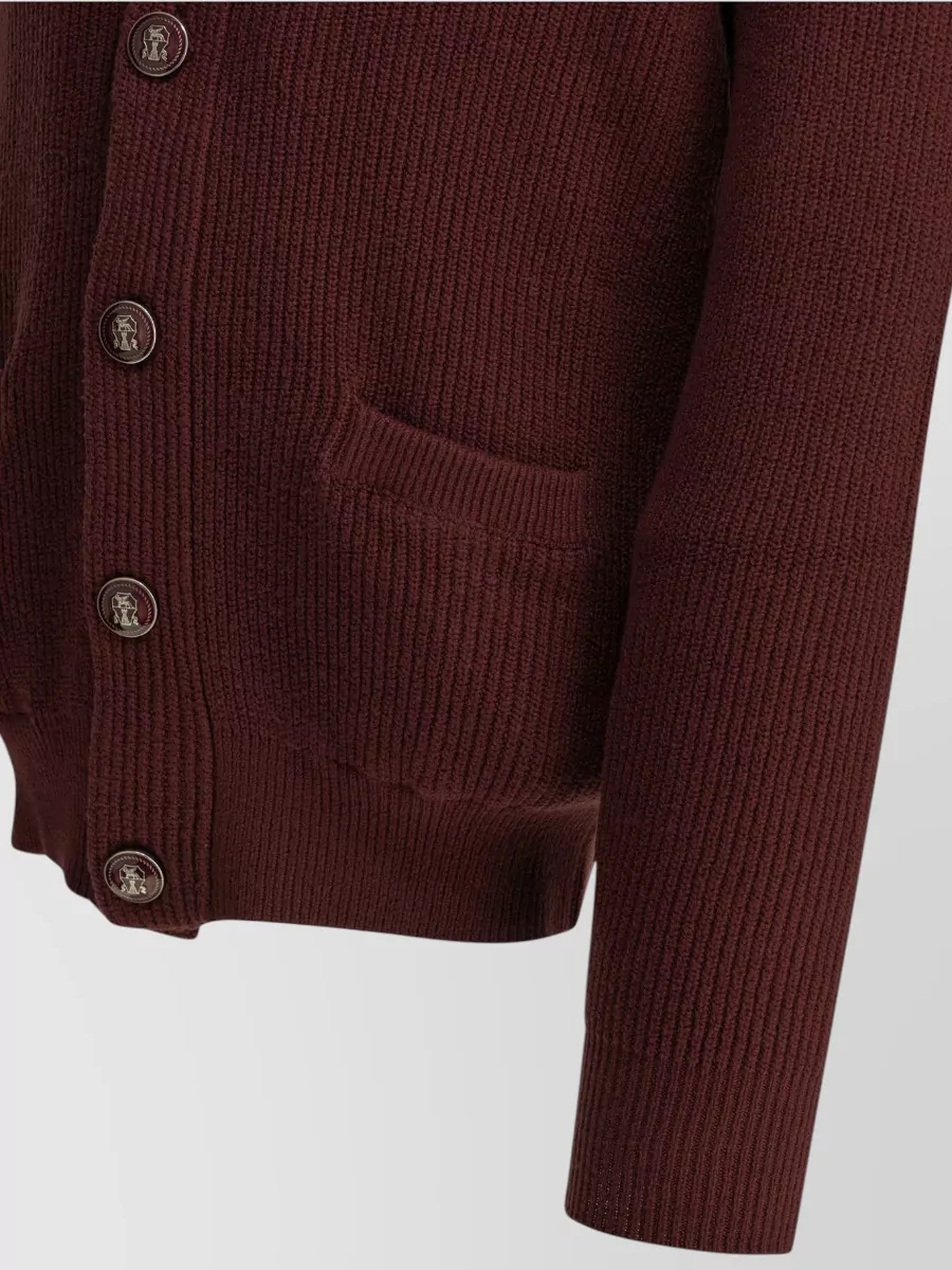 Brunello Cucinelli Cotton Ribbed Shawl Collar Cardigan