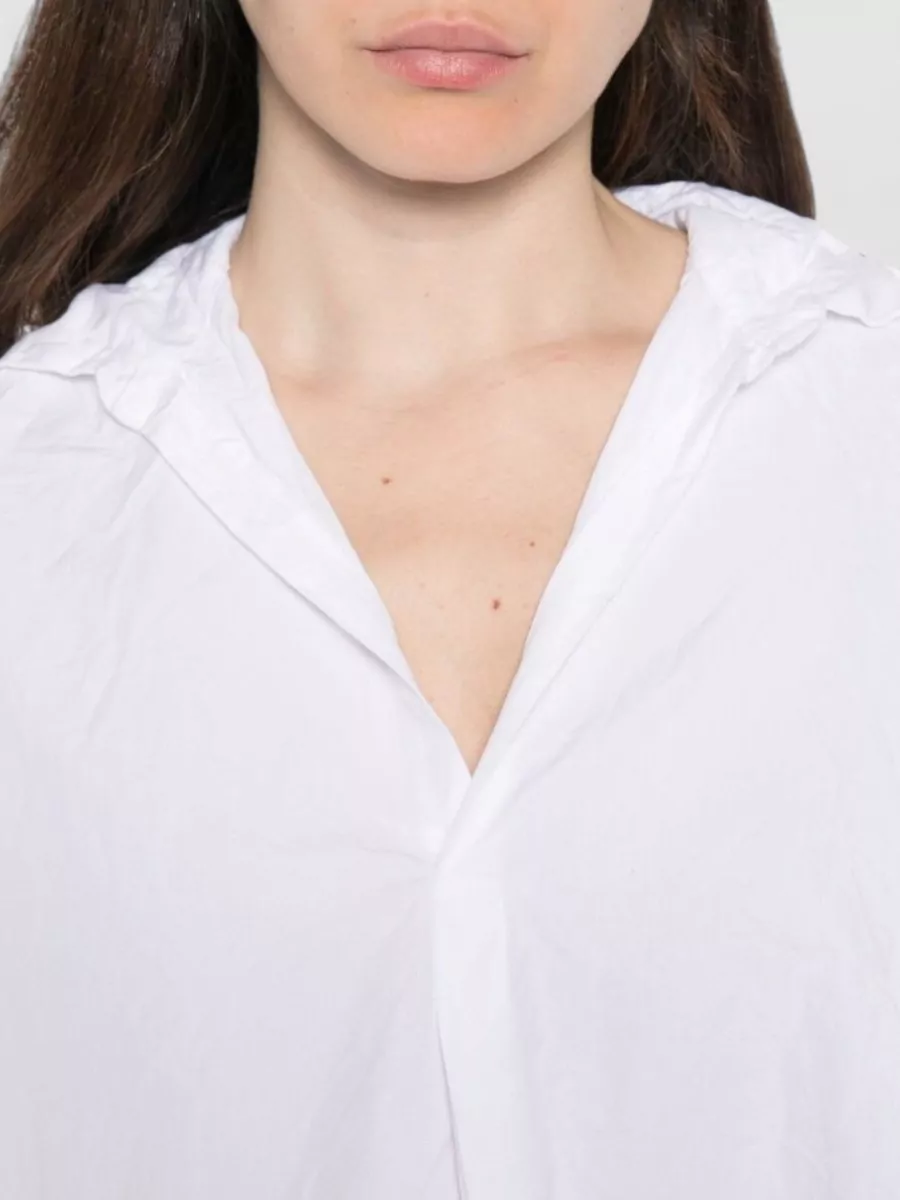 Daniela Gregis cotton oversized v-neck long-sleeve shirt