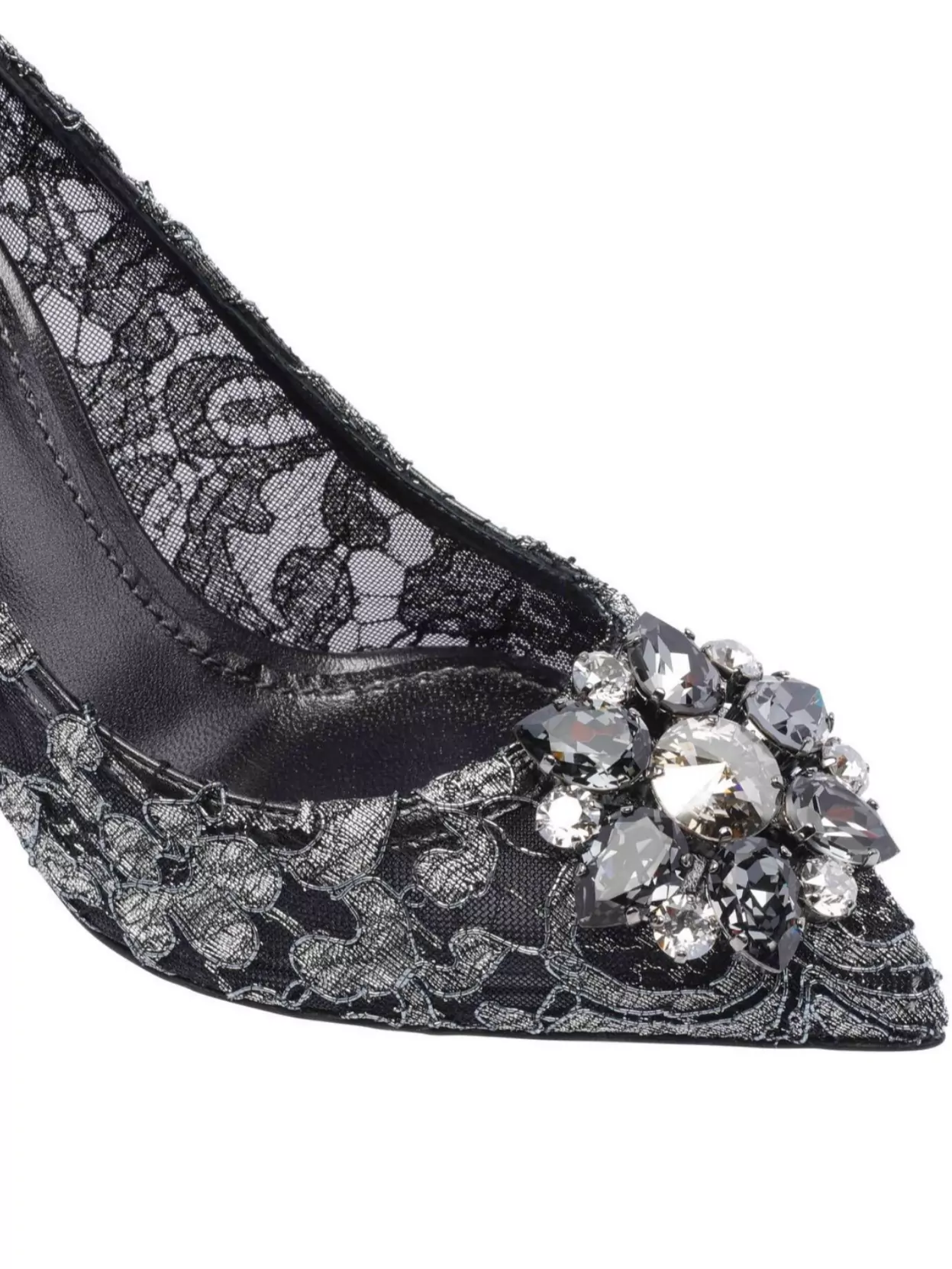 Dolce&Gabbana Embellished Lace Overlay Stiletto Pumps