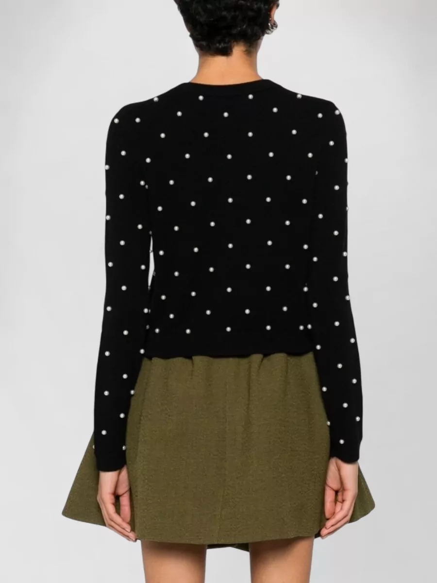 Alice + Olivia Cashmere Pearl-Embellished Long-Sleeve Cardigan