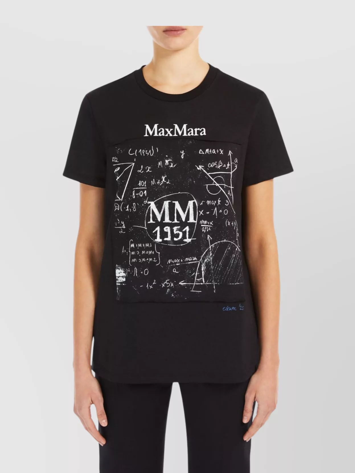 Max Mara Crew Neck Jersey T-Shirt With Graphic Print
