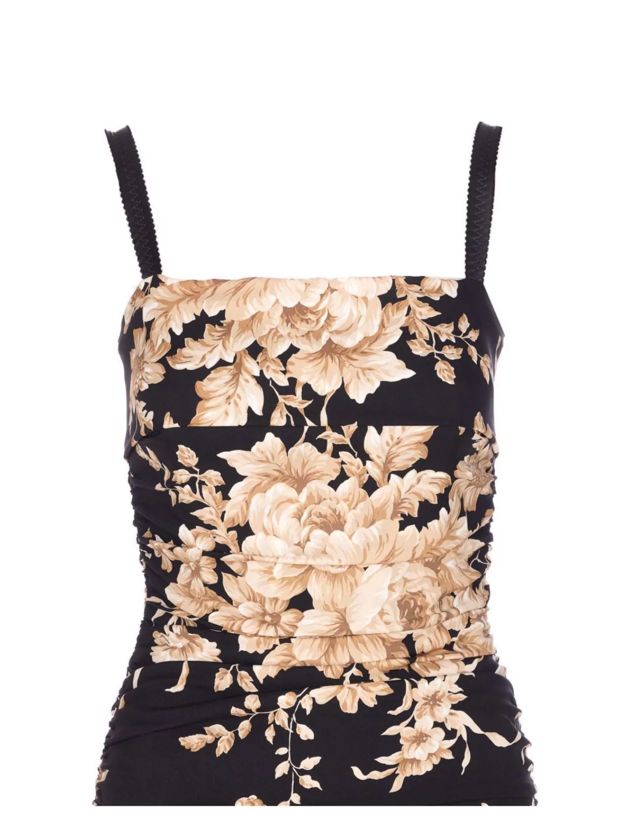 Dolce&Gabbana Floral Print Fitted Dress With Spaghetti Straps