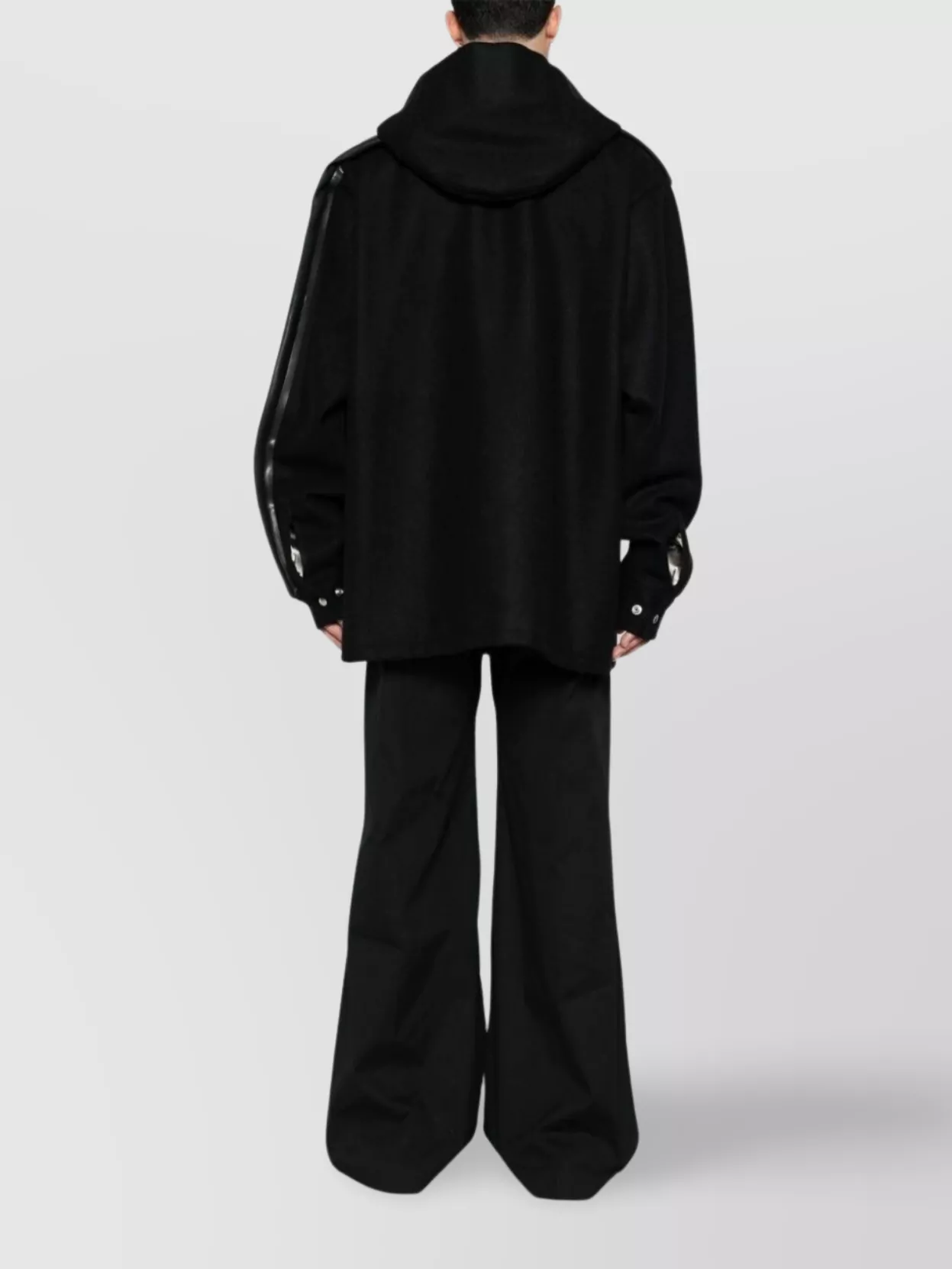 Rick Owens Drawstring Hem Wool Coat In Black