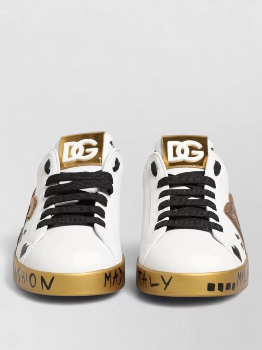 Dolce&Gabbana leather crystal-embellished low-top sneakers