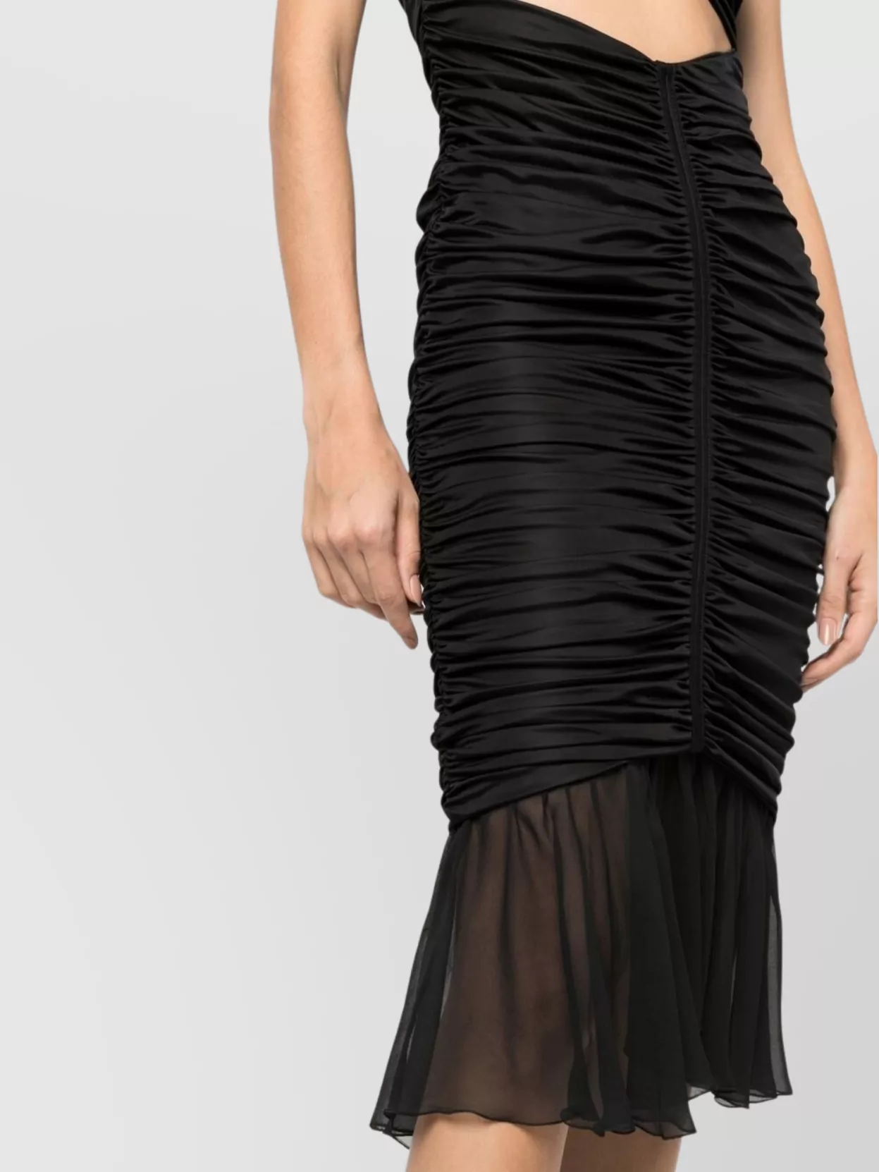 Blumarine Halter Neck Cut-Out Ruched Dress