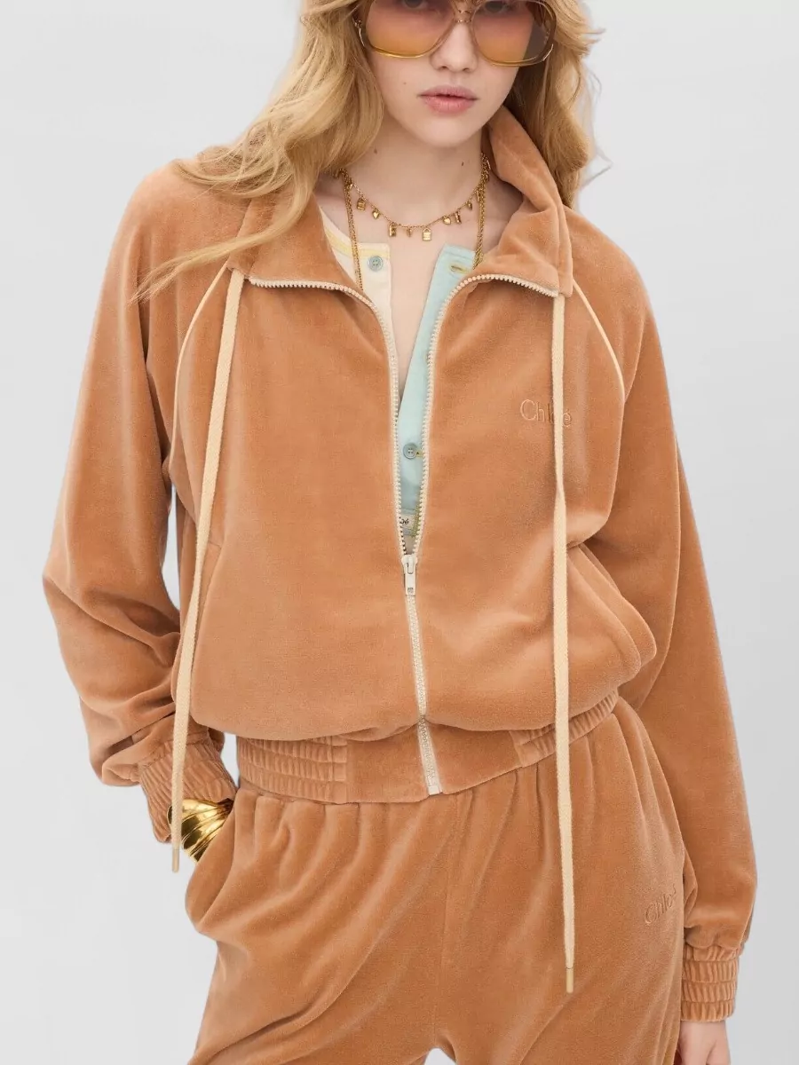 Chloé Chenille Zip-Up Sweatshirt