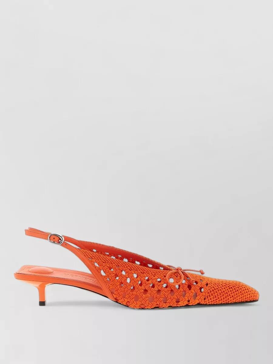 Jacquemus braided raffia slingback pumps