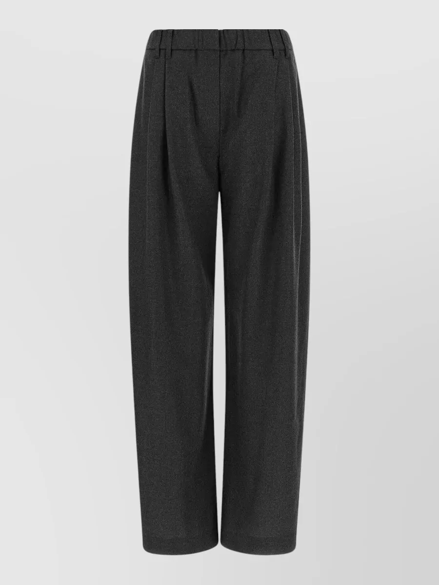 Brunello Cucinelli Wool high-rise pleated tapered trousers