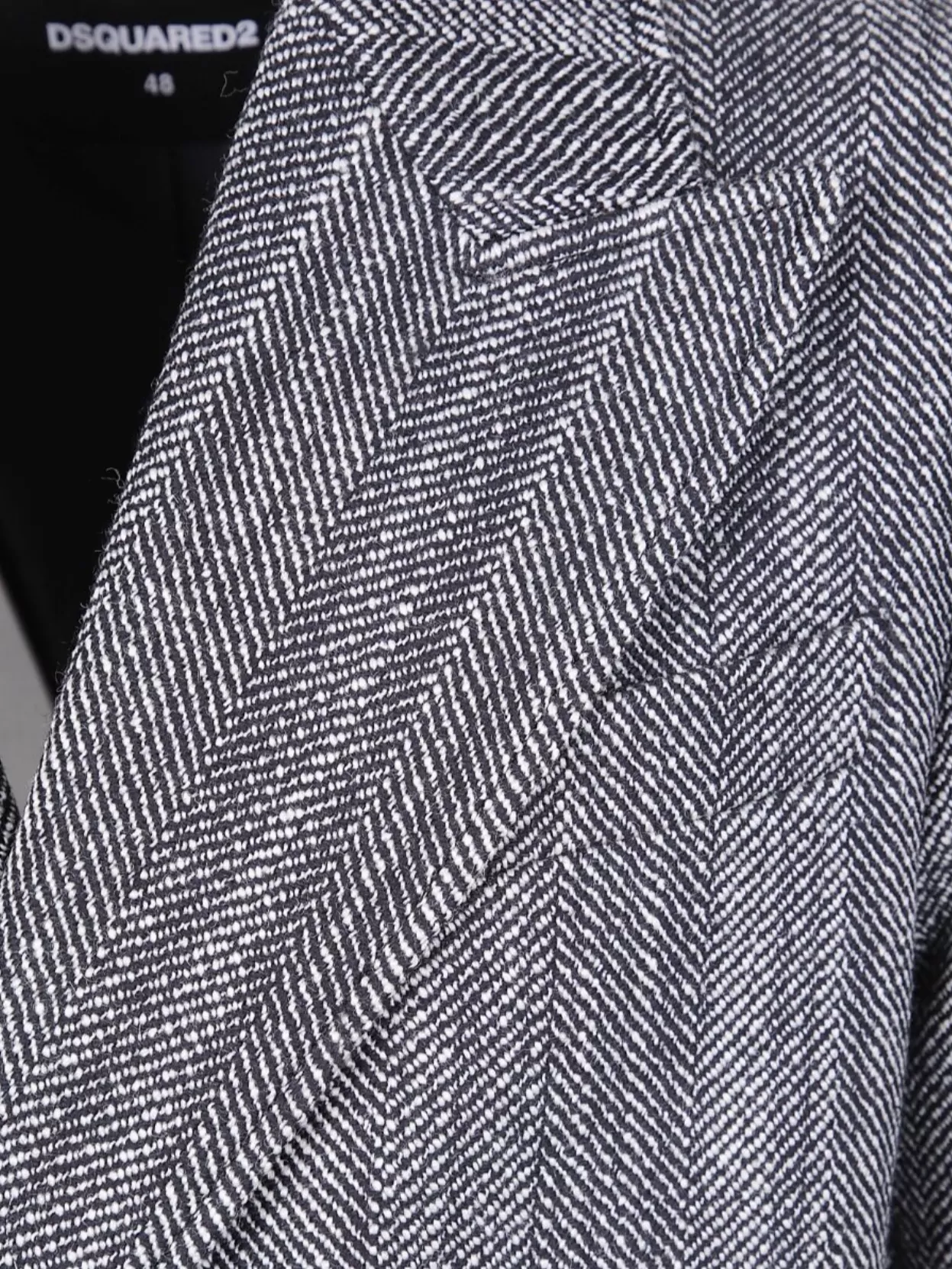 Dsquared2 Herringbone Long Double Breasted Coat