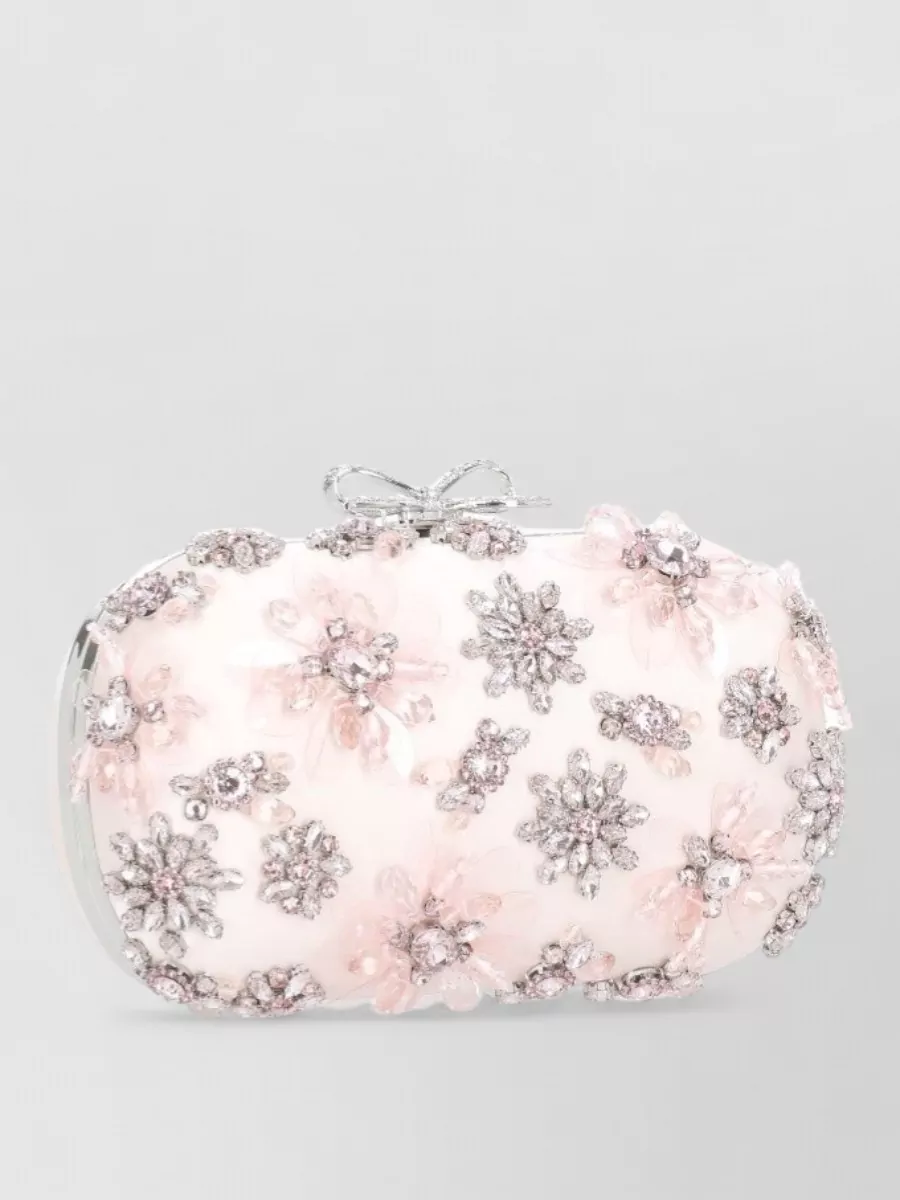 Self-Portrait The Bow Satin Clutch Bag