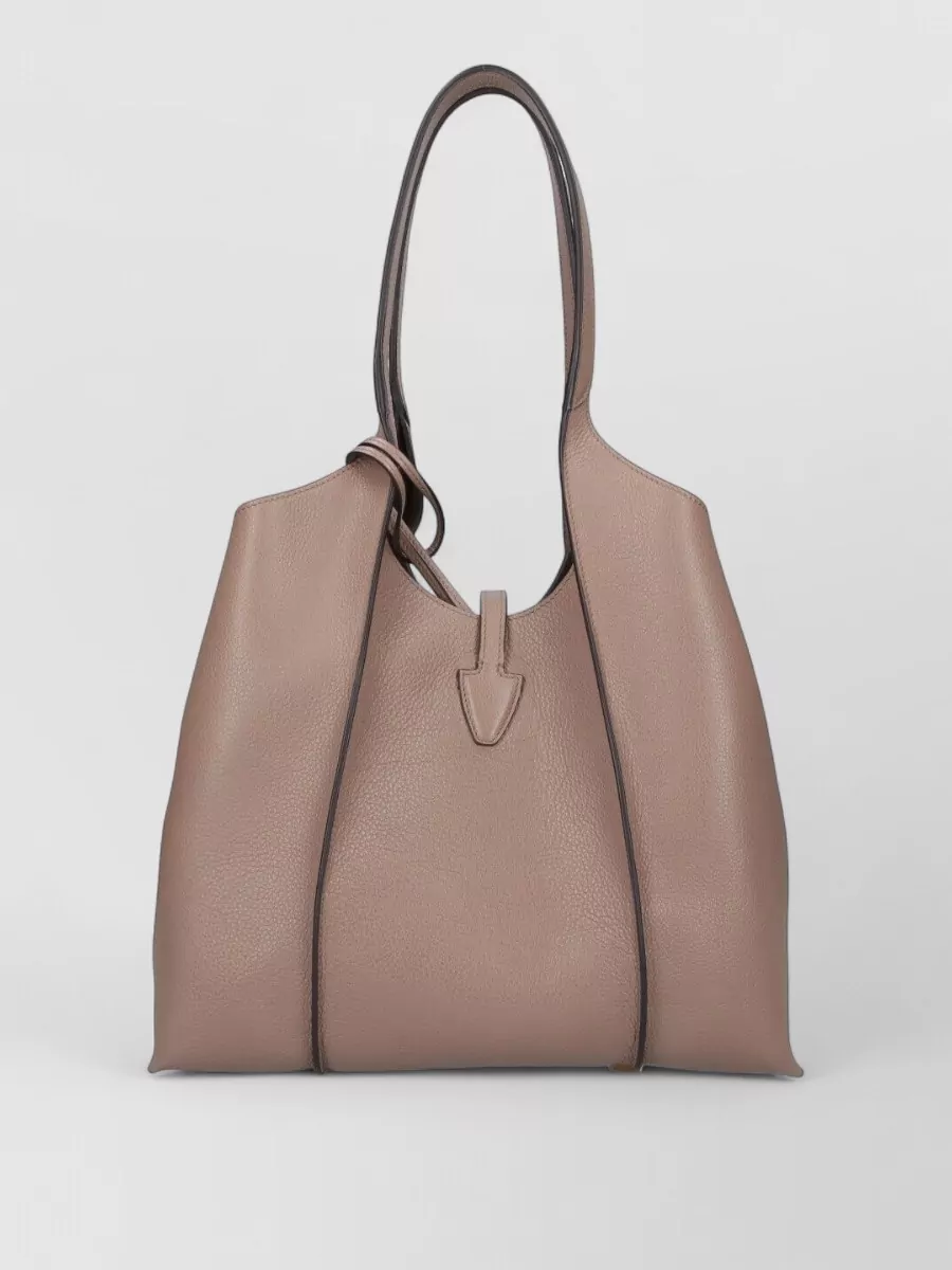 Tod's Leather Shopper Bag Metal Hardware Handles