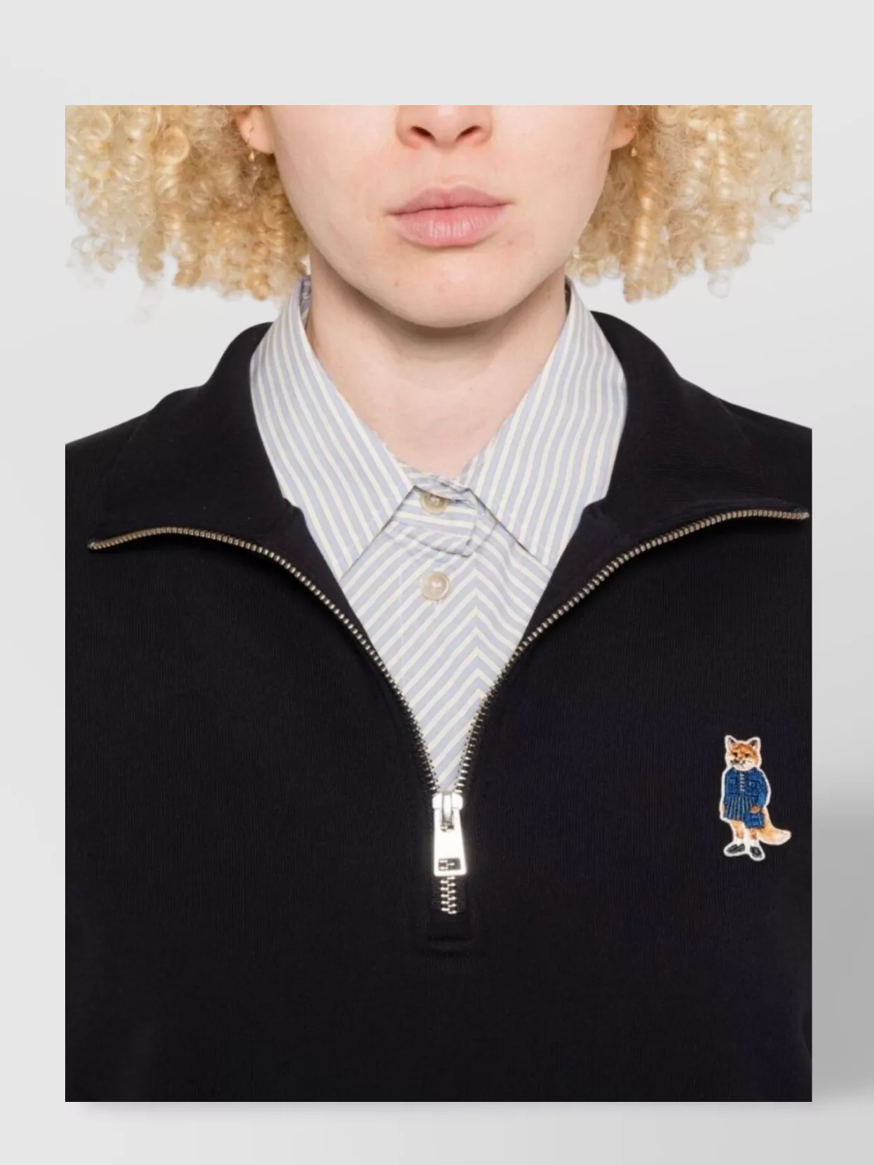 Maison Kitsuné Fox Knitwear High Collar Sweatshirt