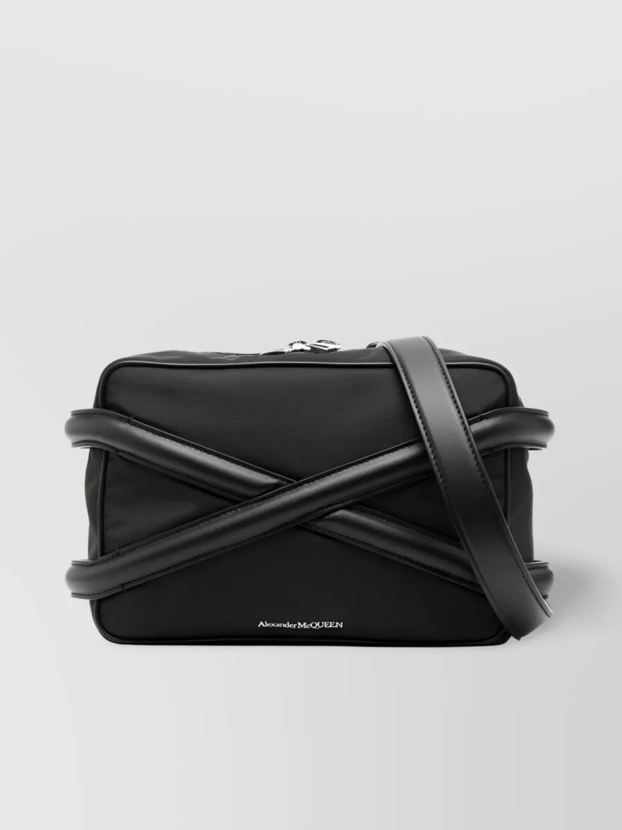 Shop Alexander Mcqueen The Harness Camera Bag With Adjustable Strap In Black