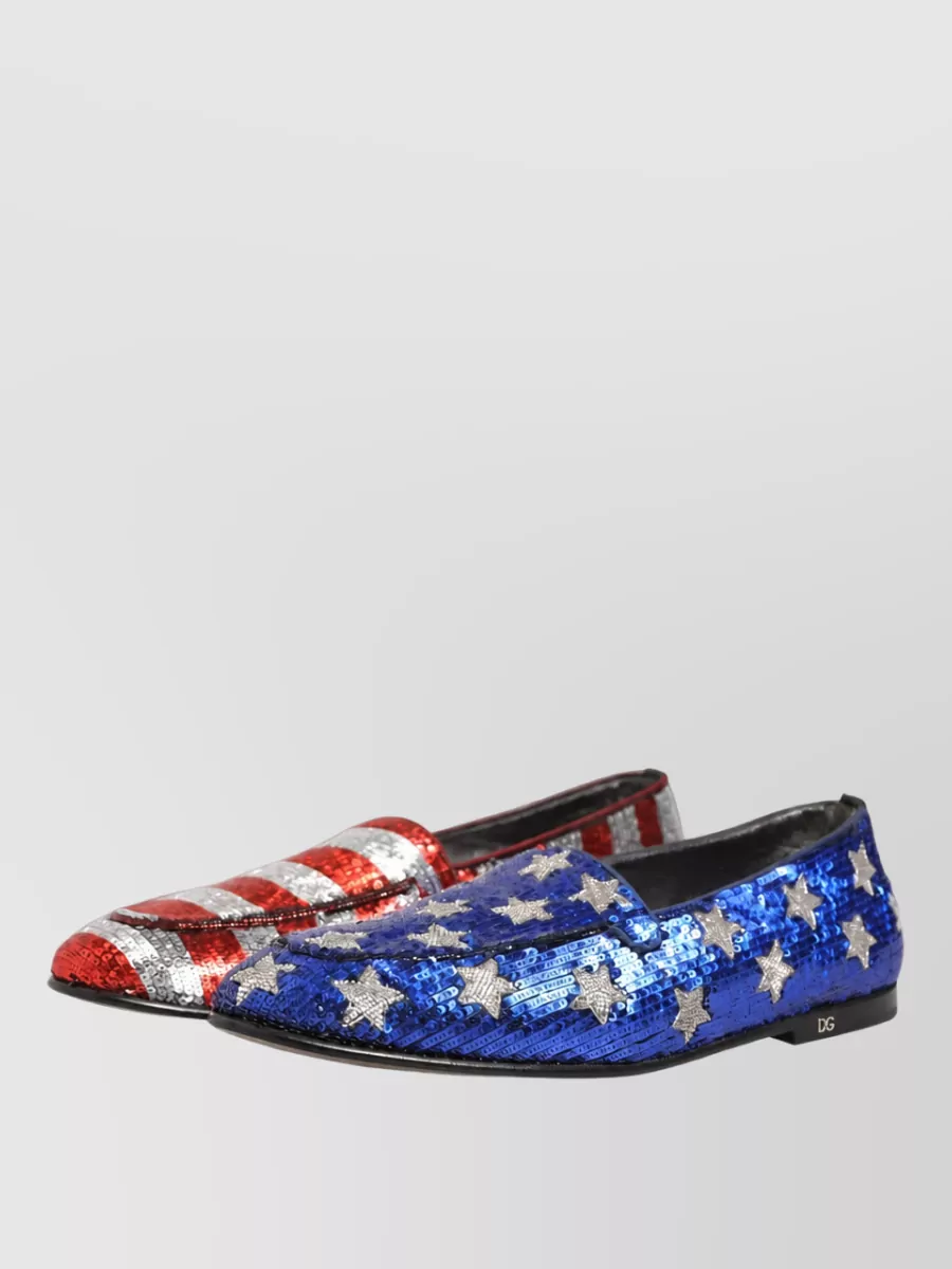 Dolce&Gabbana Leather Sequin Slippers