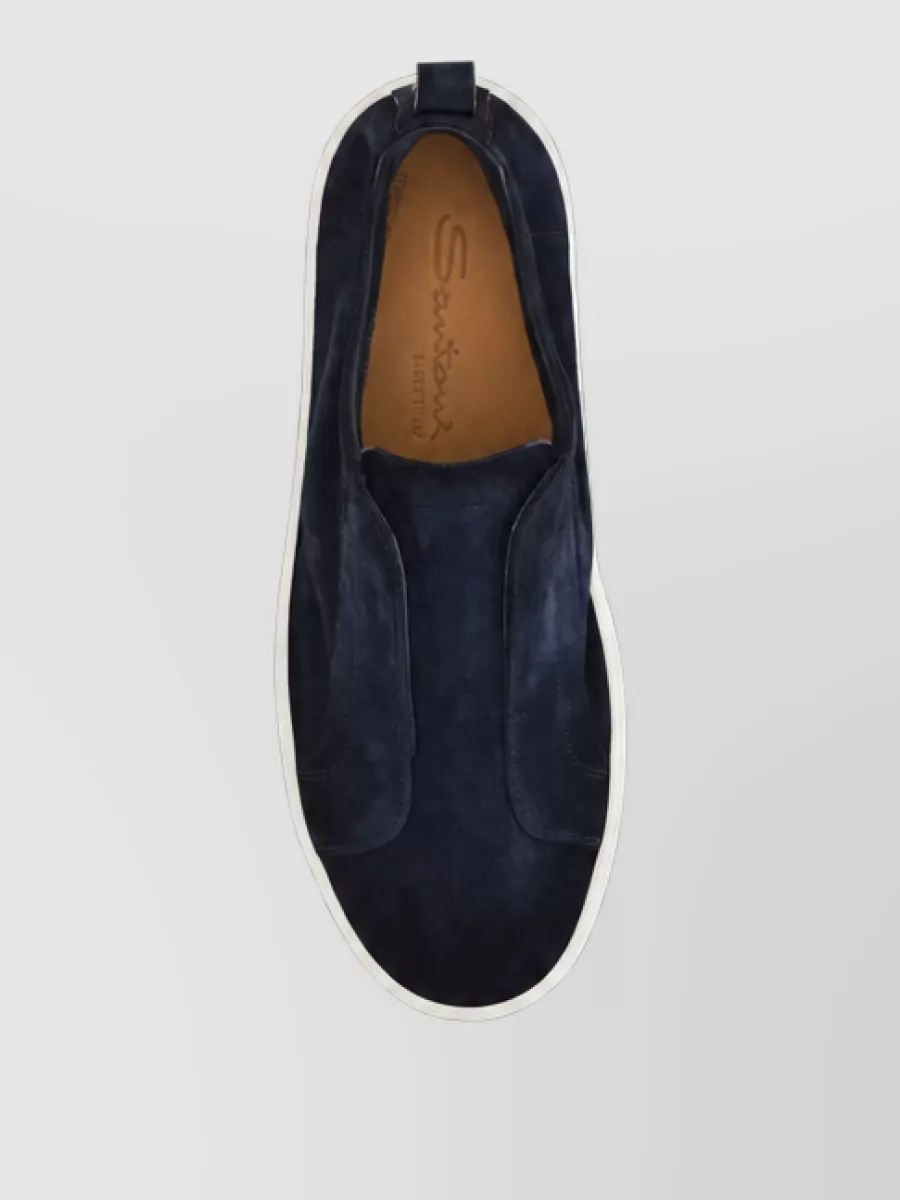 Santoni Calf Leather Slip-On Sneakers