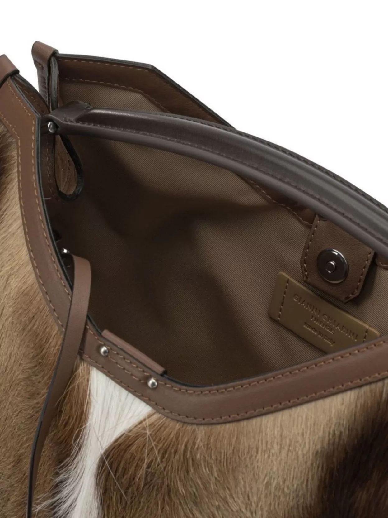Gianni Chiarini Animal Print Shoulder Bag With Top Handle