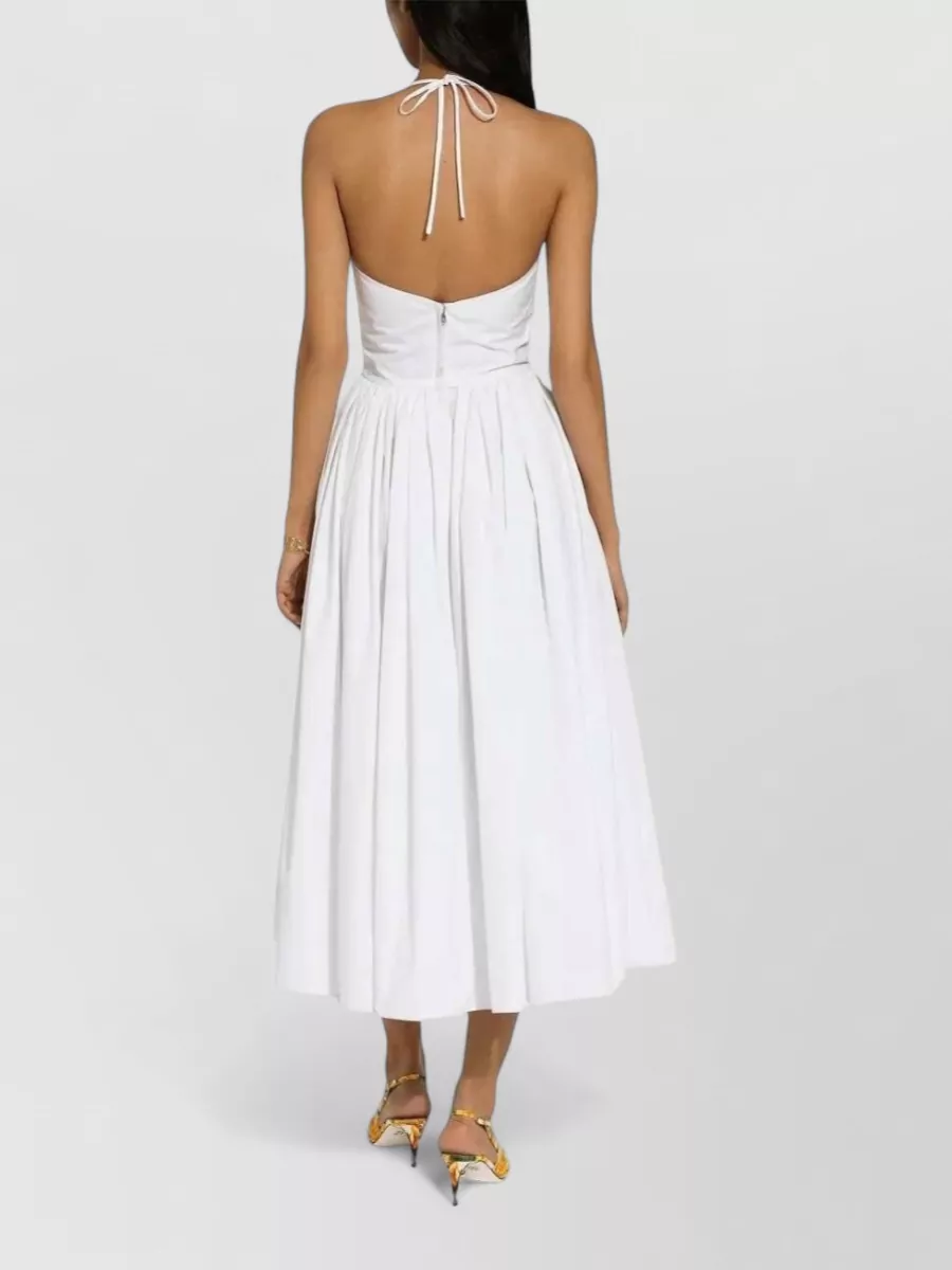 Dolce&Gabbana Cotton Halterneck Flared Midi Dress