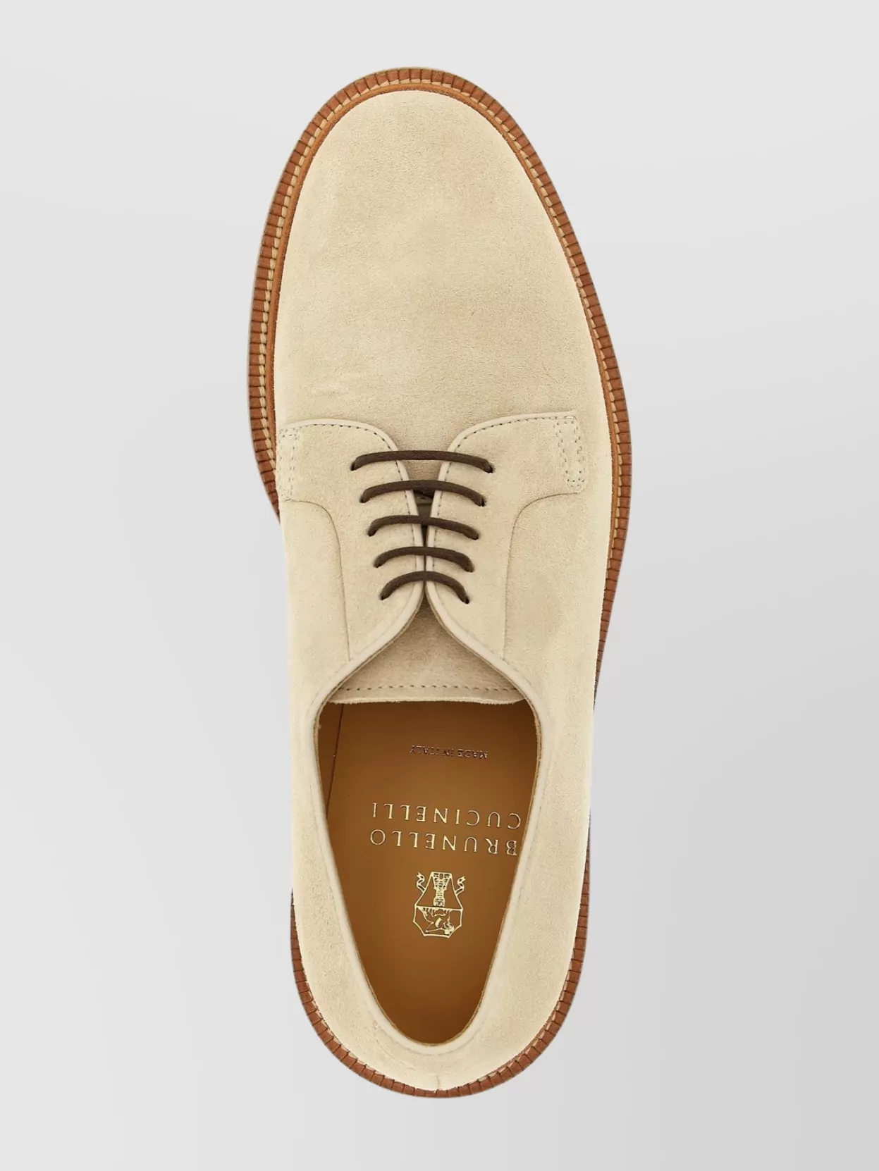 Brunello Cucinelli Suede Derby Lace-Up Shoes With Round Toe