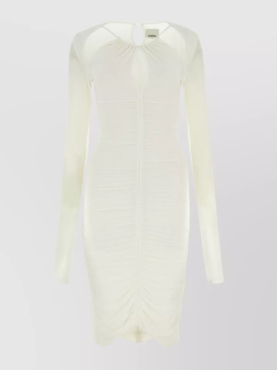 Shop Isabel Marant Chalk Stretch Viscose Logane Dress In Cream