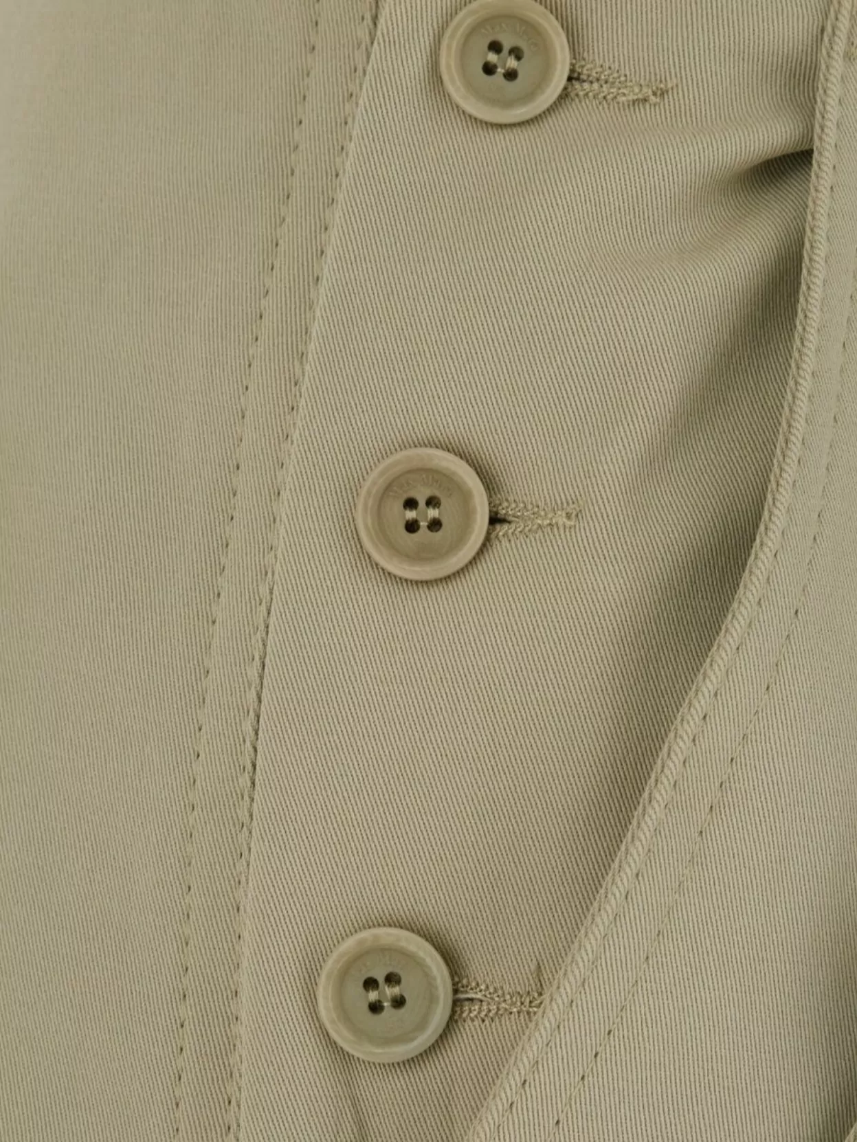 Max Mara Stretch Cotton Pants With Button Detailing And Cuffed Hem