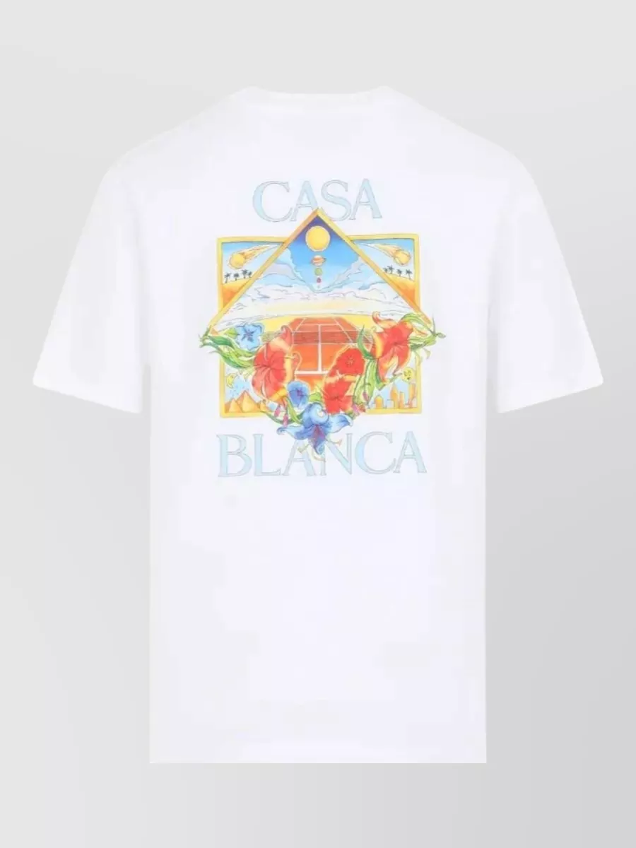 Casablanca Floral-Print Cotton Crewneck Short-Sleeve T-Shirt