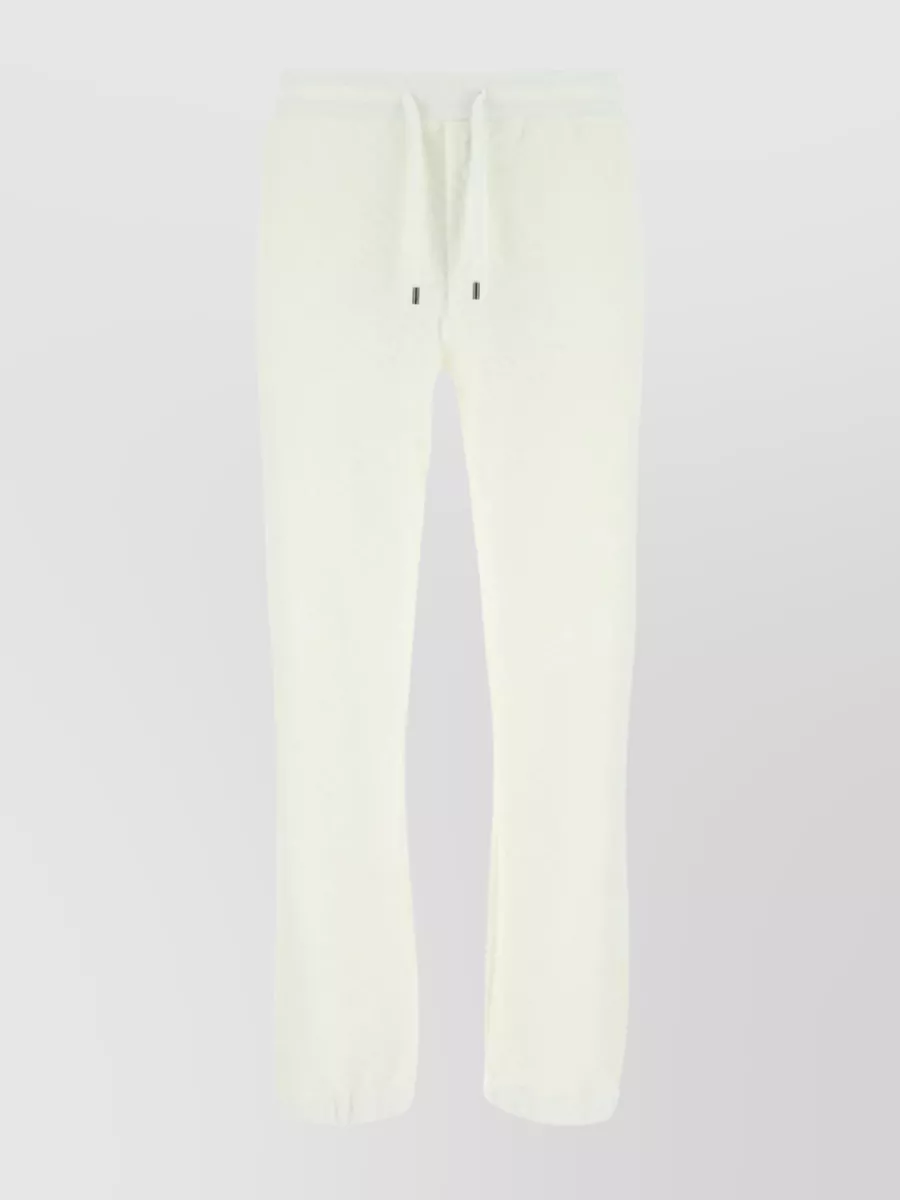 Shop Fendi Terry Fabric Joggers With Elastic Waist And Cuffs In Pastel