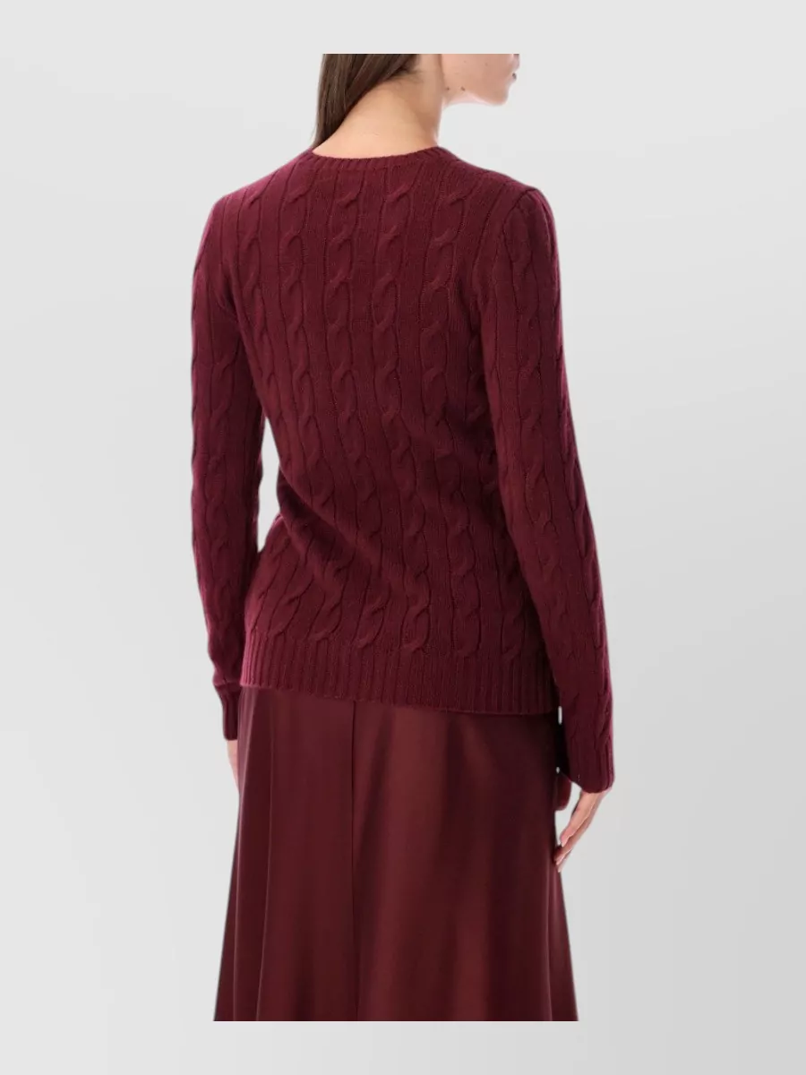 Ralph Lauren Cashmere Cable-Knit Slim-Fit Crewneck Sweatshirt