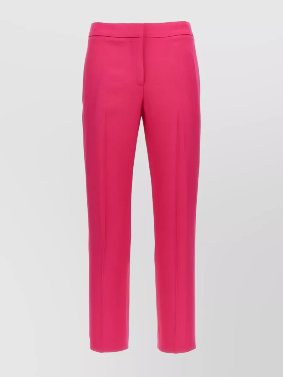 Shop Alexander Mcqueen Tailored Mid-rise Trousers With Cropped Straight Leg In Pink